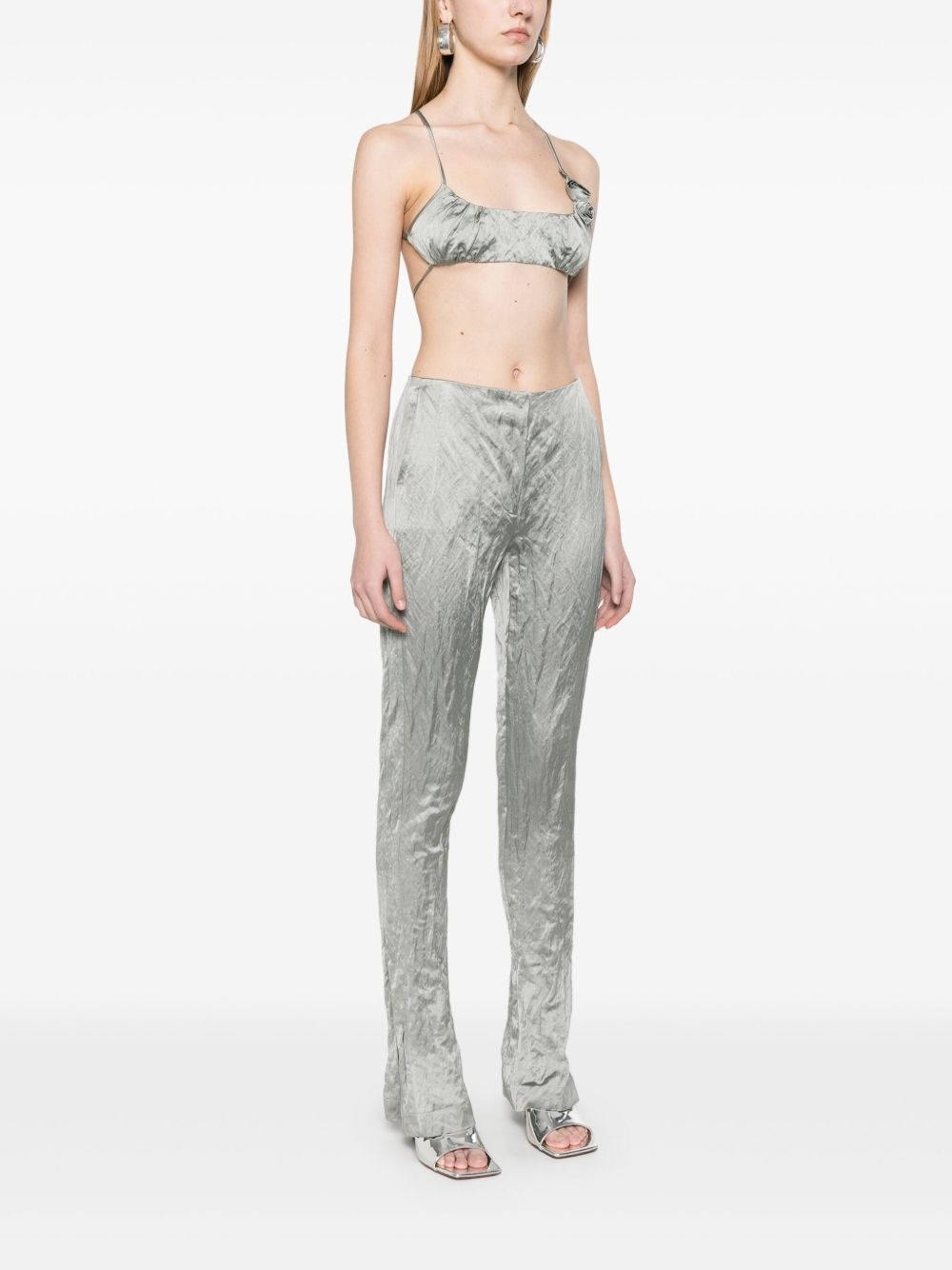 crinkled satin top - 3