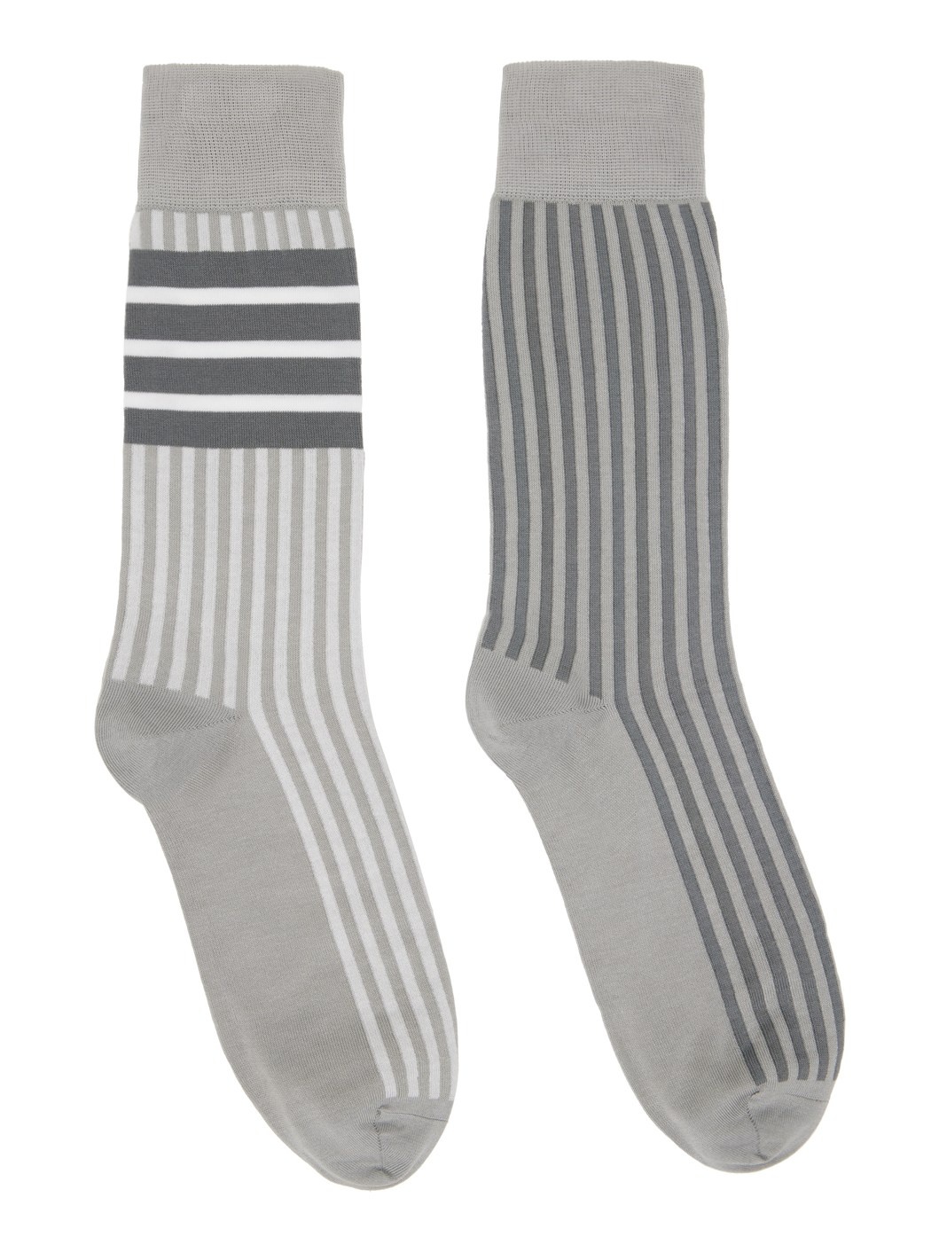 Gray Fun Mix Seersucker Jacquard Socks - 1