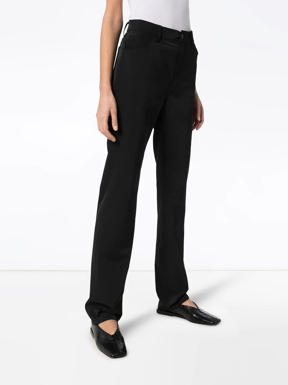 straight-leg gabardine trousers - 3