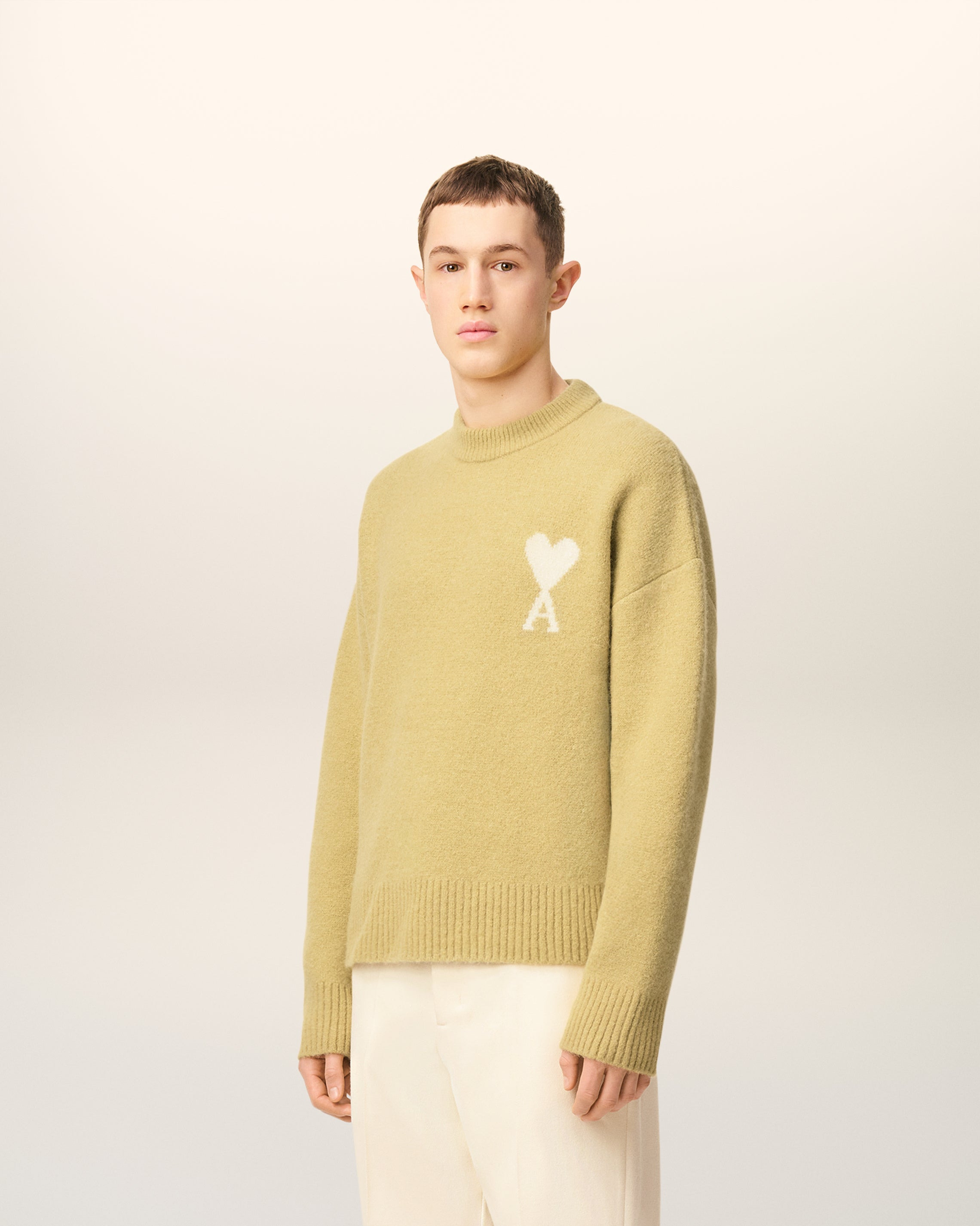 YELLOW  ALPACA AMI DE COEUR CREWNECK SWEATER - 6