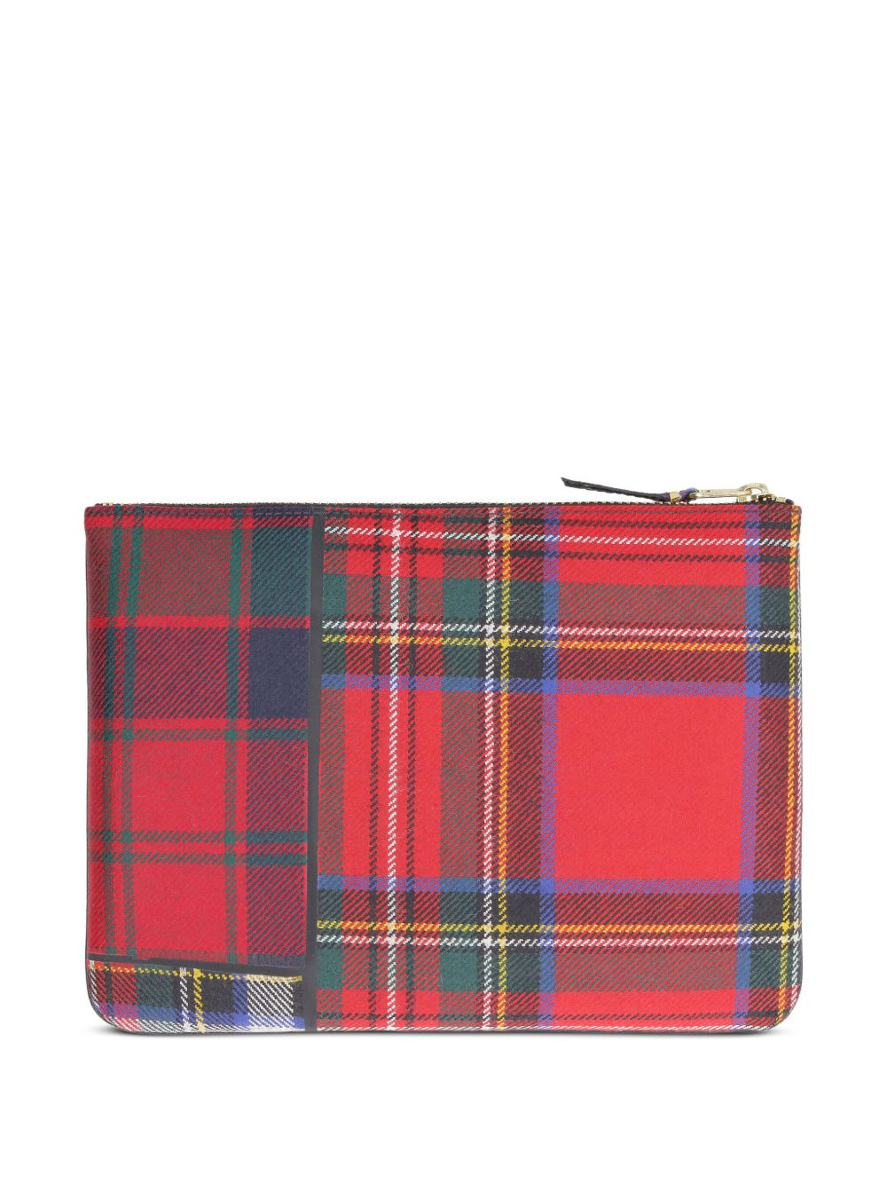 tartan patchwork clutch - 2