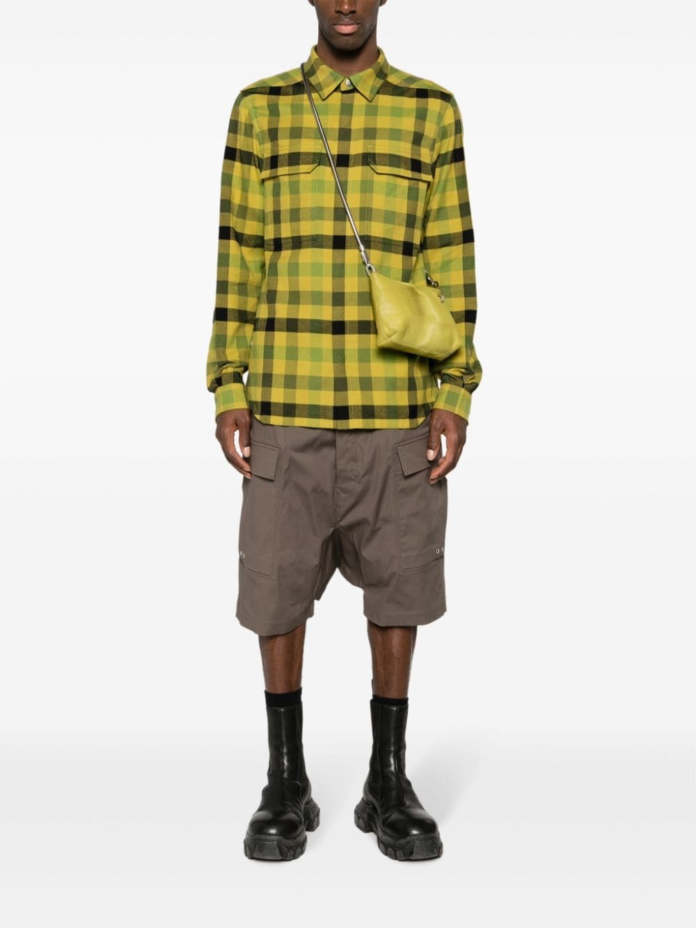 check-pattern cotton shirt - 2