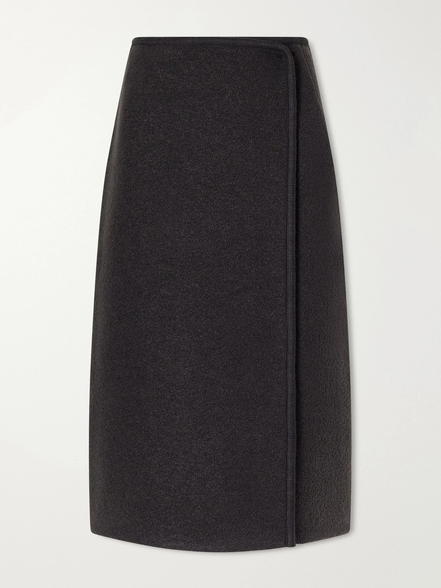 Walker felted wool-fleece midi skirt Black - 1