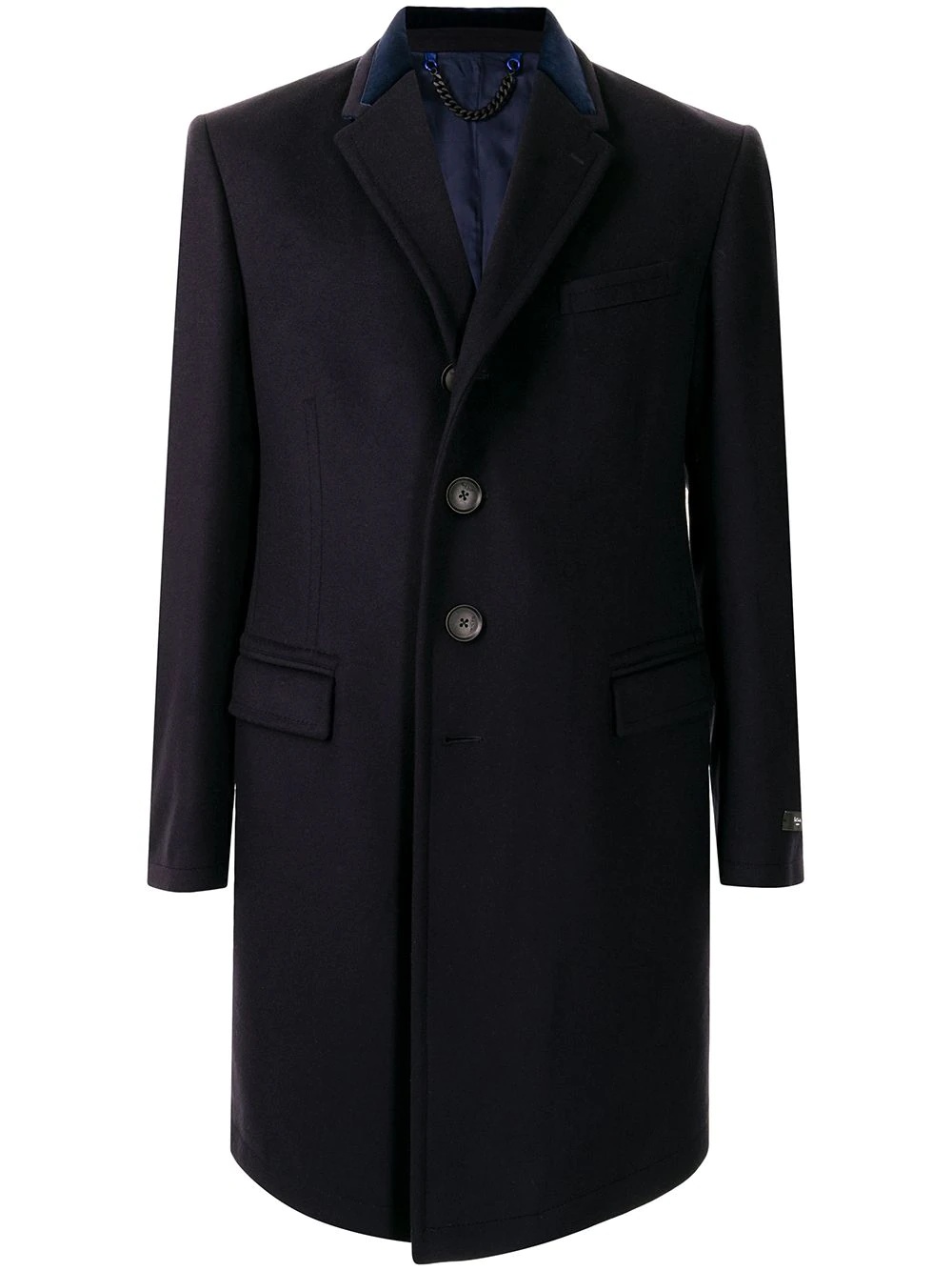 single-breasted fitted coat - 1