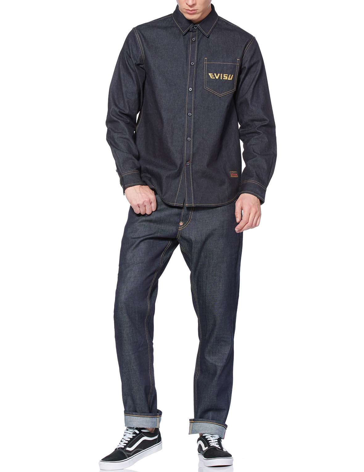 INK-LIKE EFFECT DAICOCK EMBROIDERED DENIM SHIRT - 6