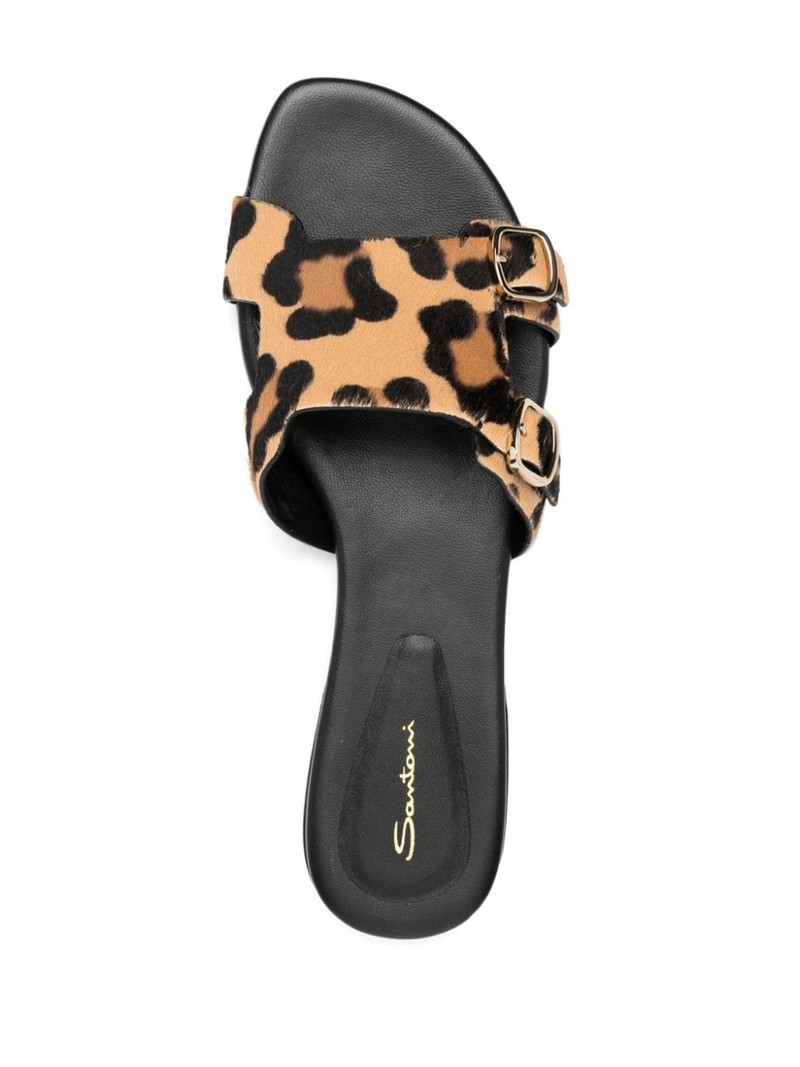 leopard 인쇄 더블 버클 슬라이드 4