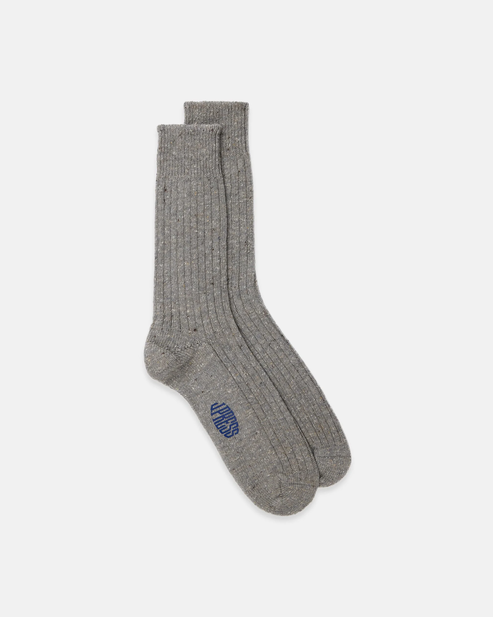 MADE-IN-UK LIGHT GREY DONEGAL WOOL SOCKS - 1
