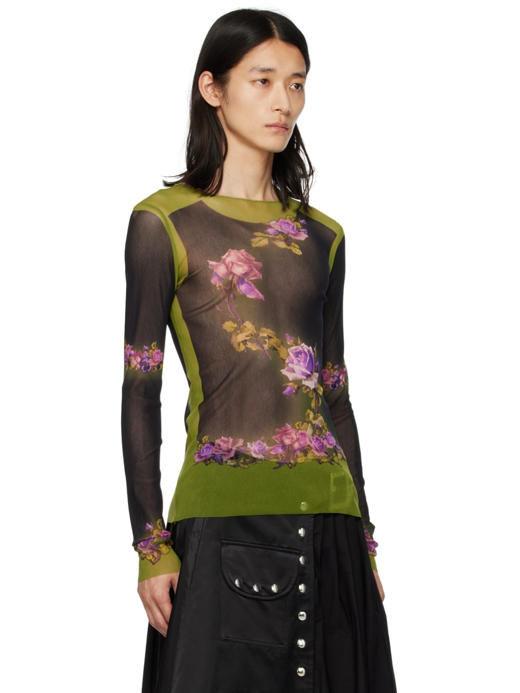 Green Fleurs Petit Grand Long Sleeve T-Shirt - 2