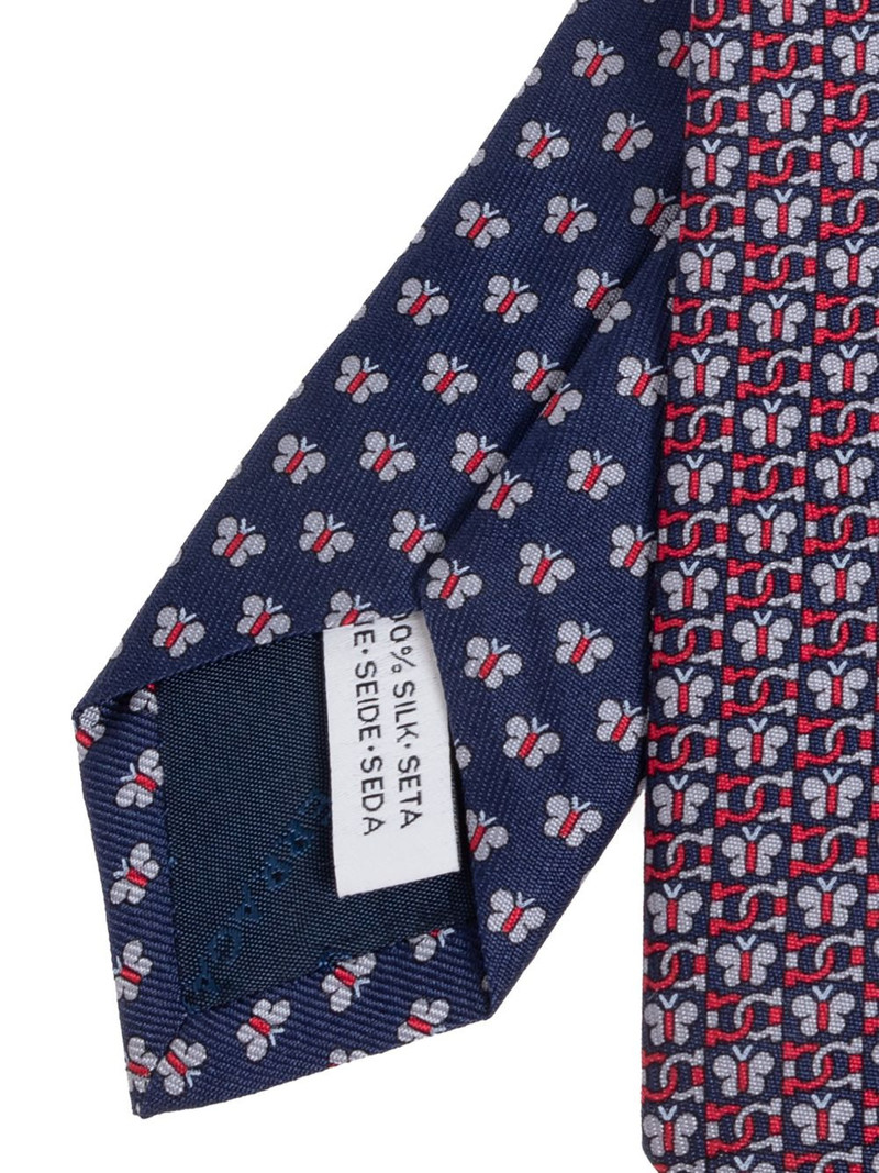 FERRAGAMO butterfly-print silk tie outlook