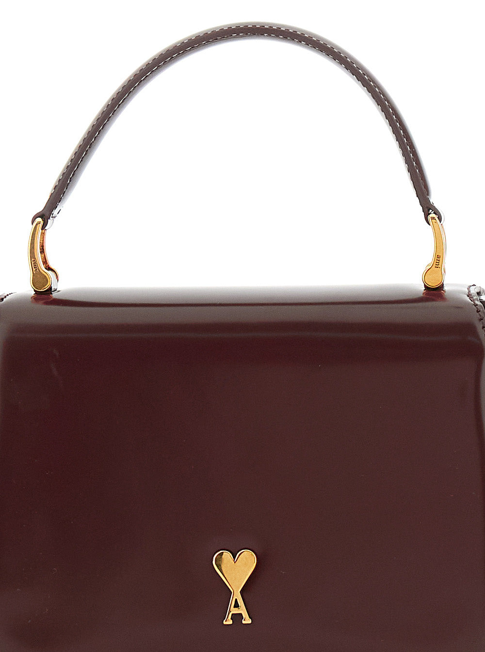 Ami Paris Women Bordeaux Handbag With Adc Patch On The Front And Adjustable And Removable Shoulder S - 5
