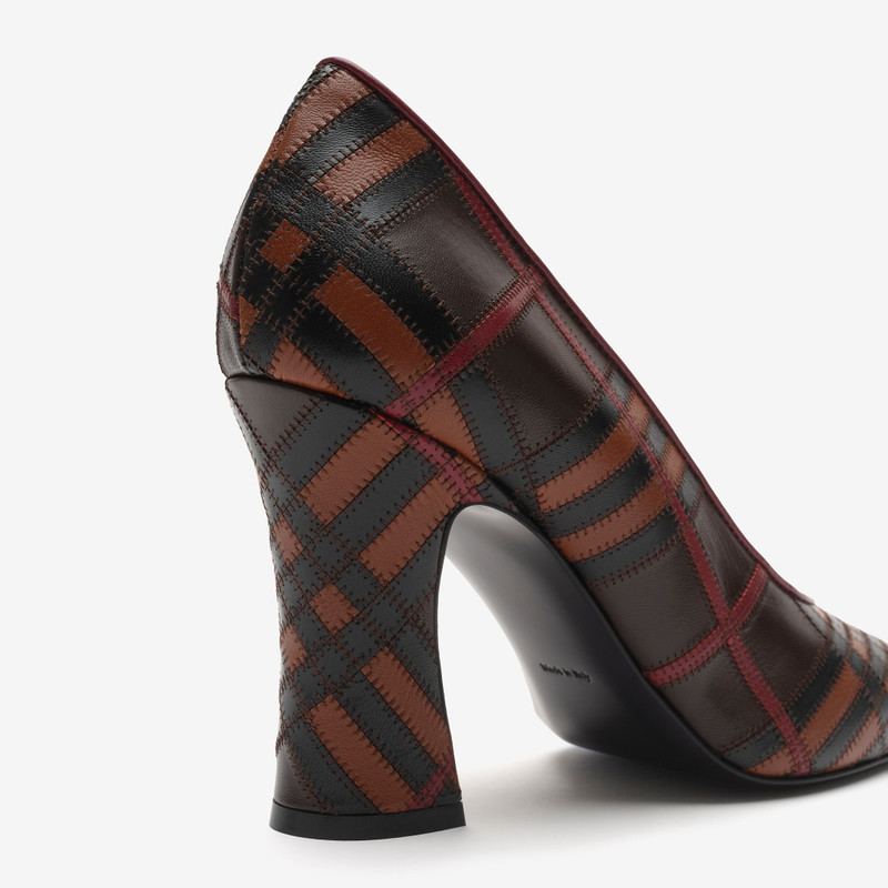 Check Leather Trinket Pumps 6