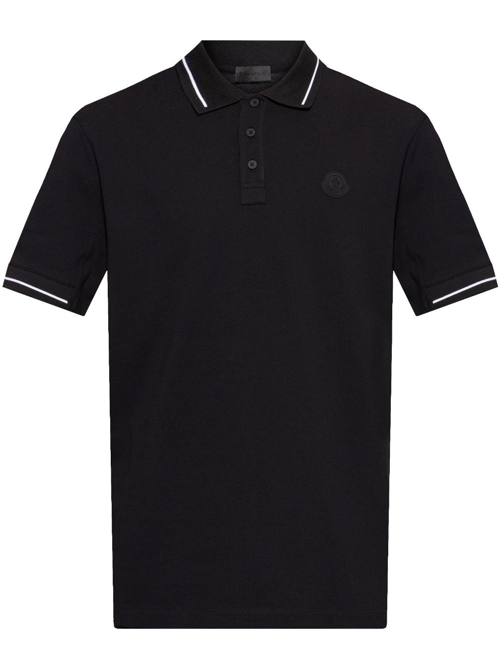 logo-patch cotton polo shirt - 1