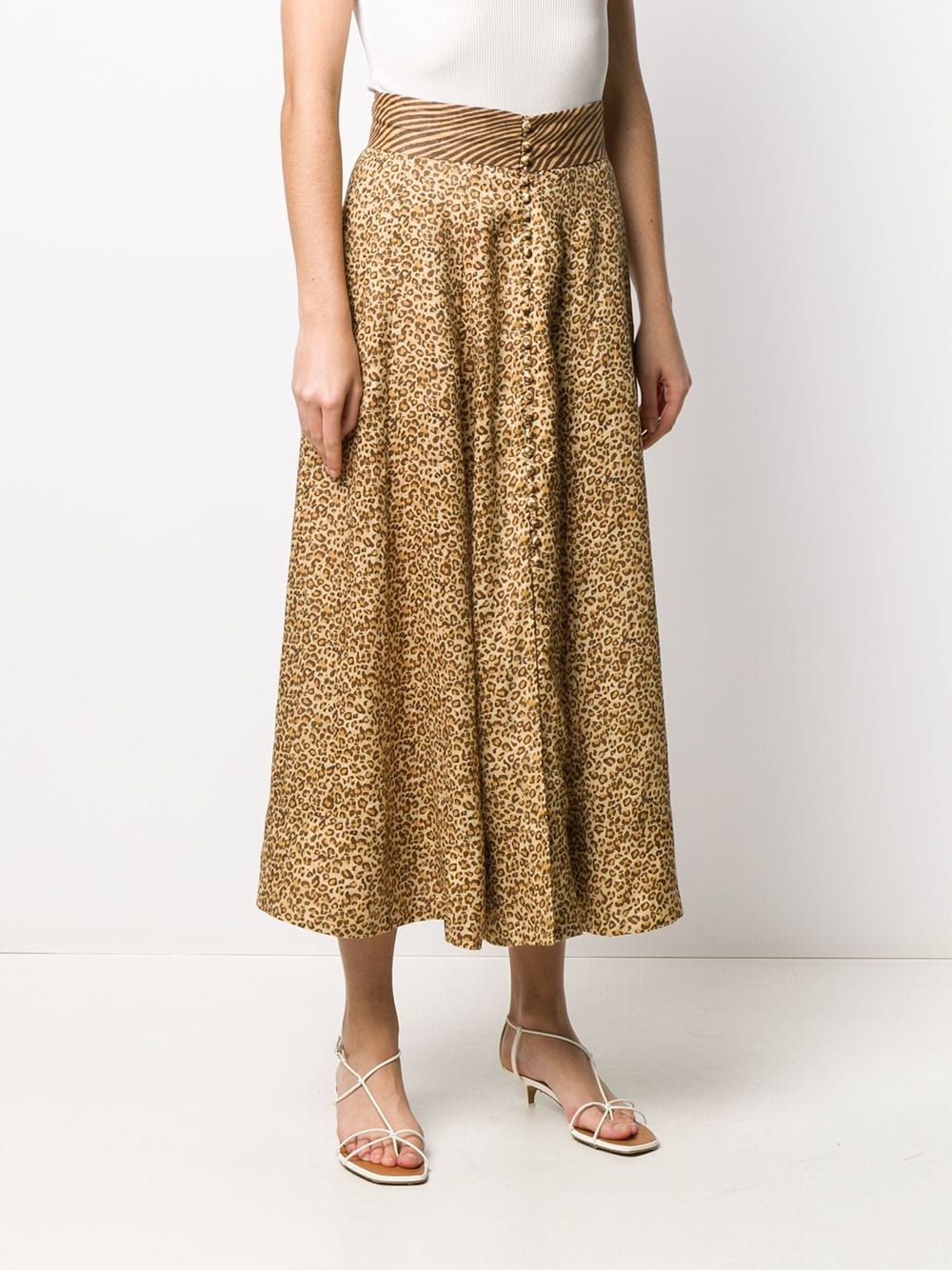 animal-print pleated skirt - 3