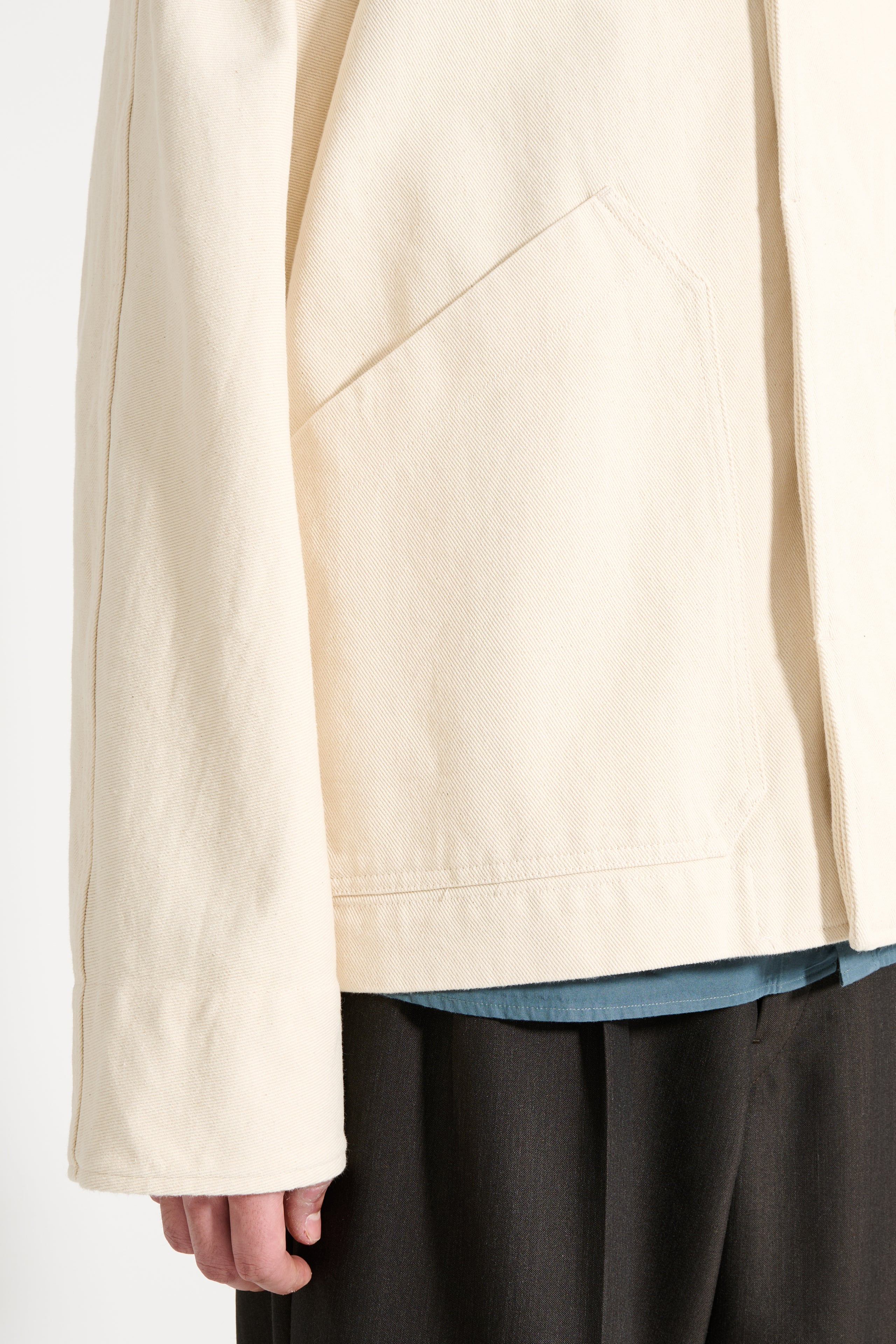 MARGARET HOWELL MHL RAGLAN JACKET NATURAL COTTON DENIM - 5