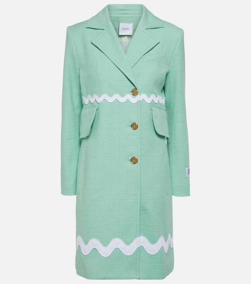 Single-breasted cotton-blend tweed coat - 1