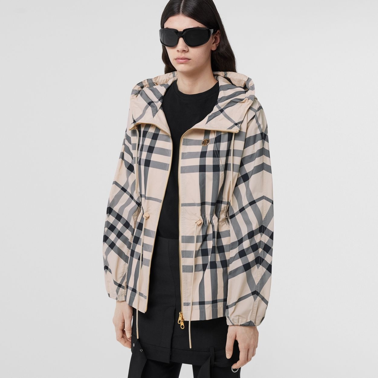 Monogram Motif Check Nylon Hooded Jacket - 6