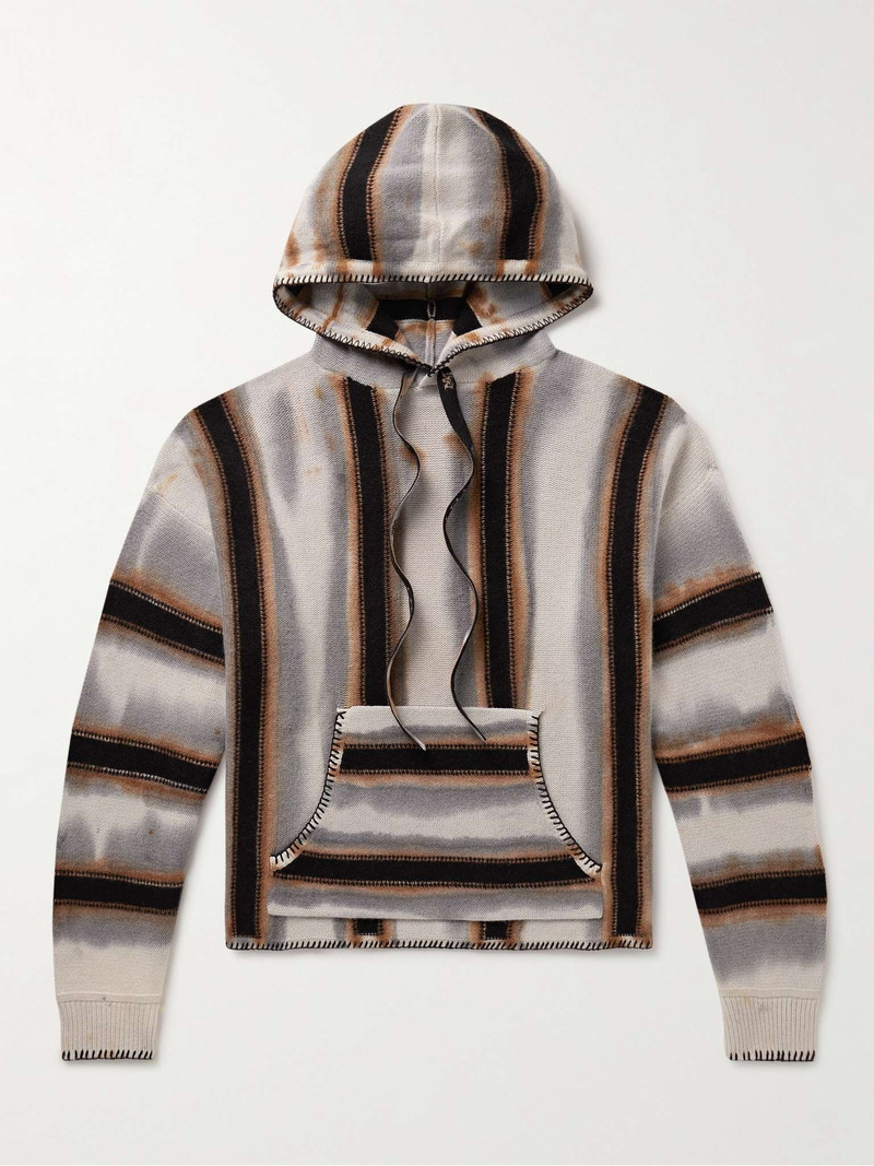 Baja Striped Cashmere and Wool-Blend Hoodie - 1