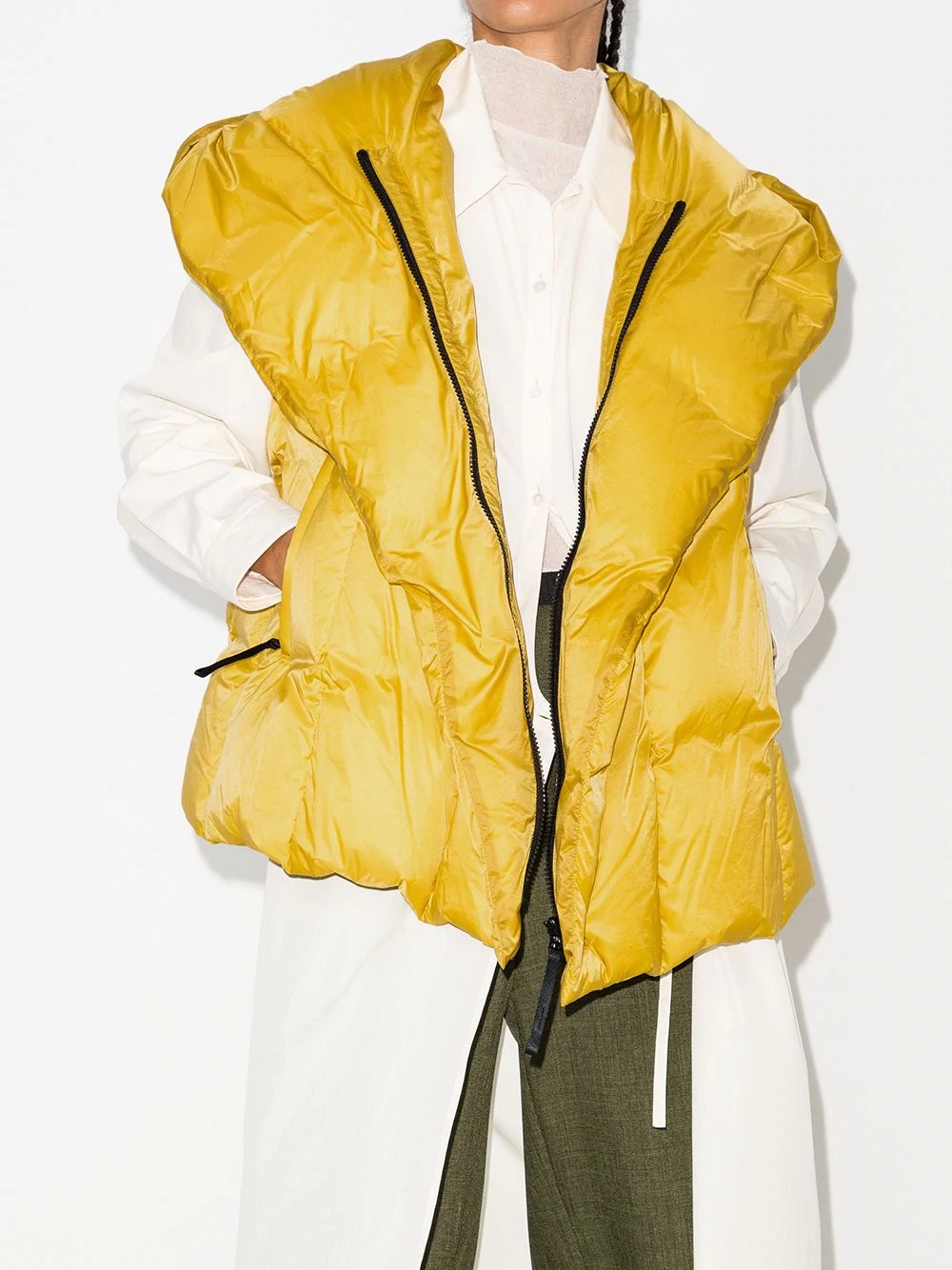 detachable-sleeve zip-up puffer jacket - 4