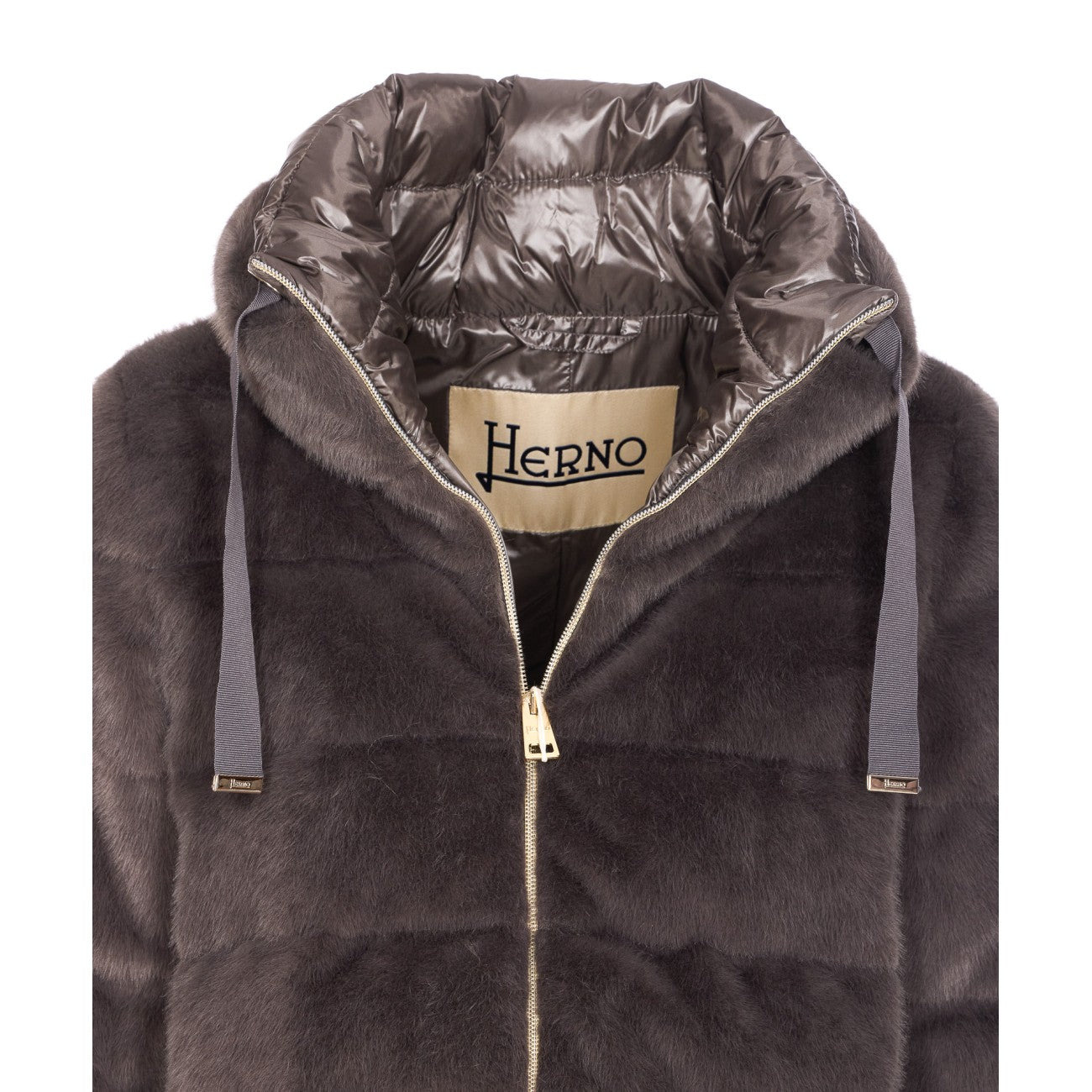 Herno Women A-Shape Faux Fur Down Jacket - 4