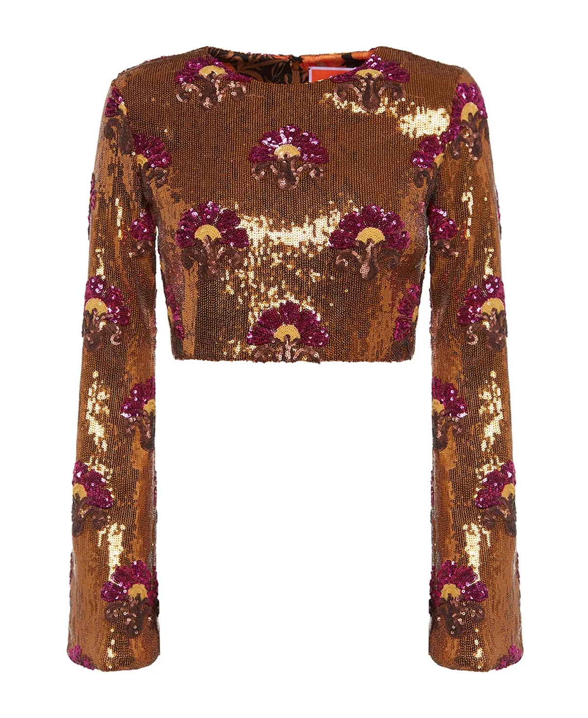Holly Crop Top Textured Sequins Rust - 2