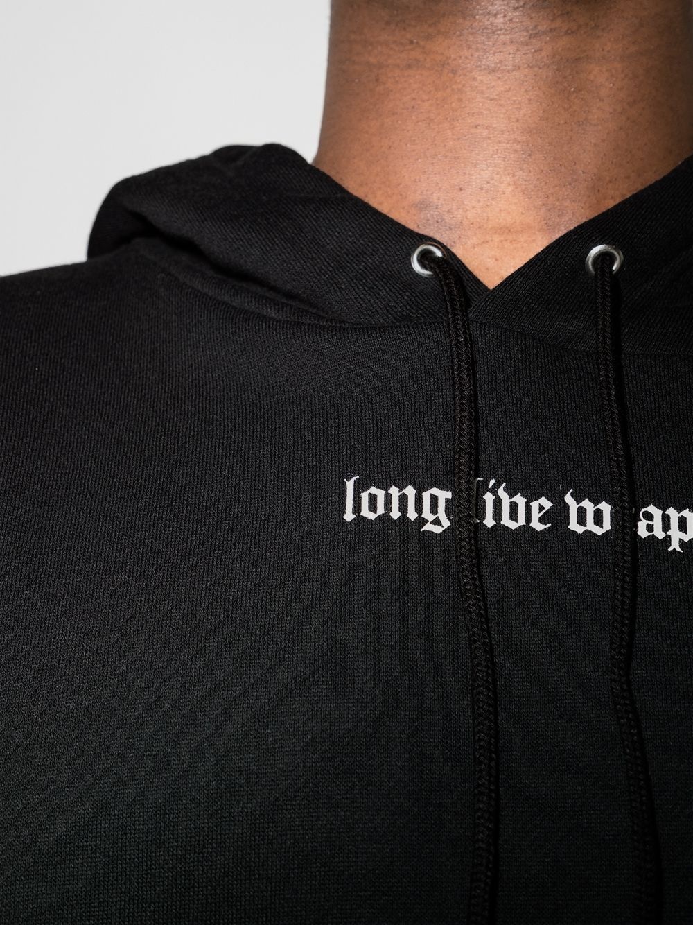 slogan-print cotton hoodie - 4