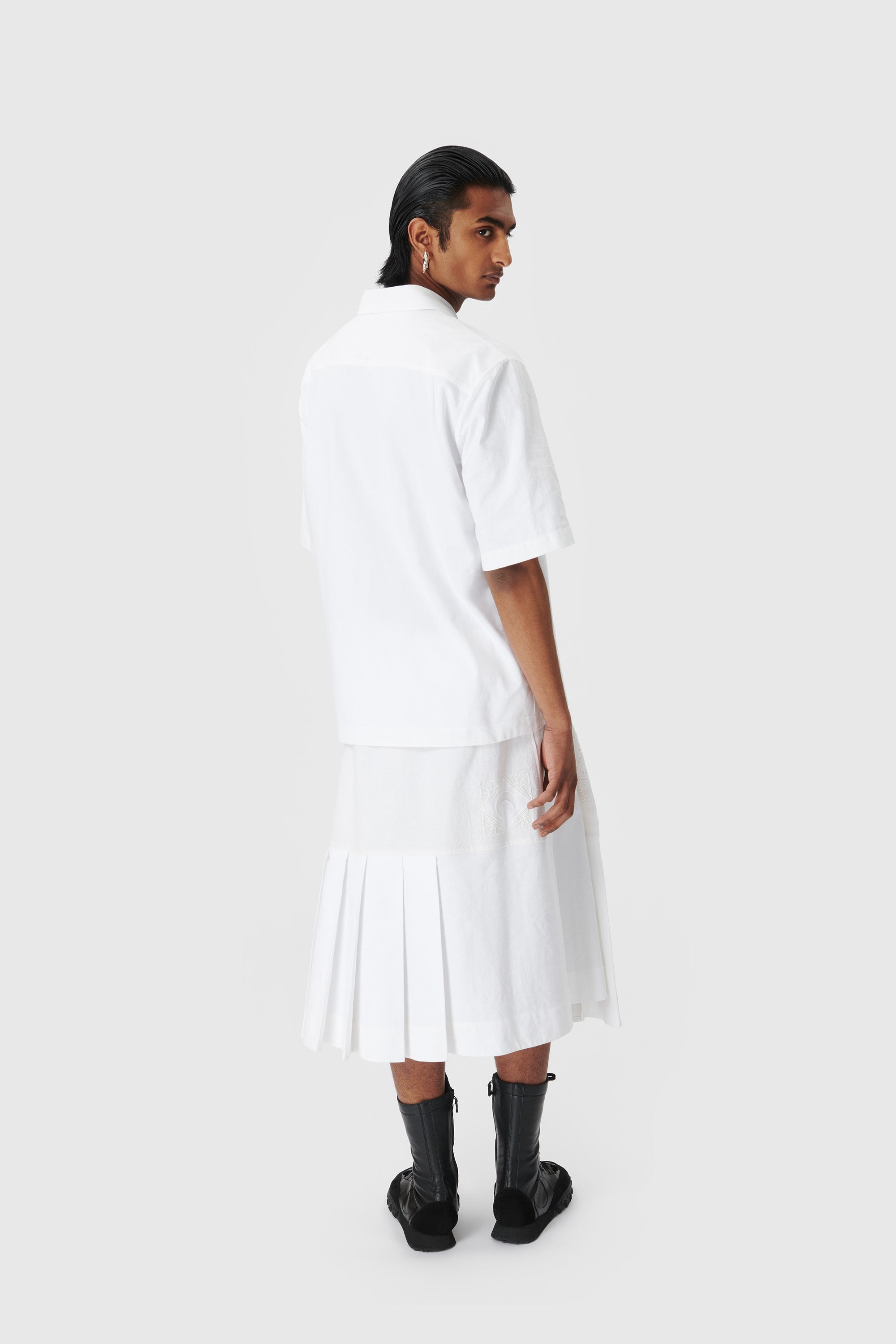 REGENERATED HOUSEHOLD LINEN BOWLING SHIRT - 6