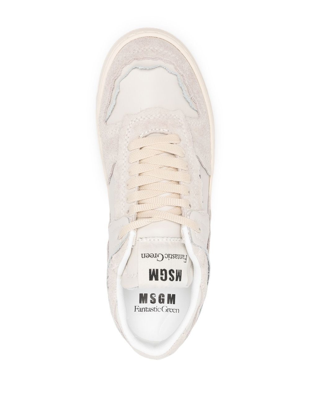 logo-print leather sneakers - 4