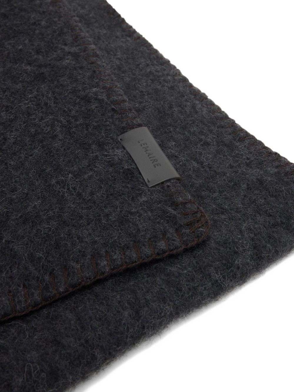 wool felt-edge scarf - 2