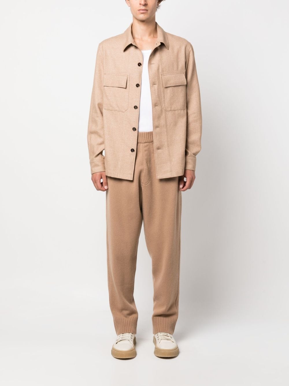 straight-leg fine-knit trousers - 2