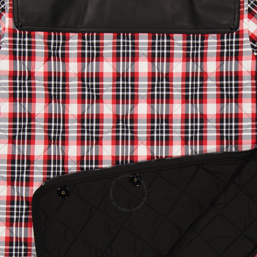 Burberry Men's Bright Red Check Diamond-Quilted Barn Jacket - 7