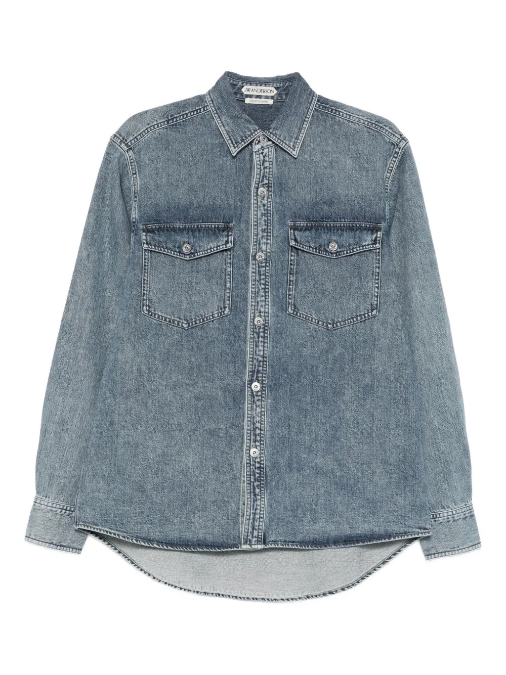 chest-pocket long-sleeve denim shirt - 1