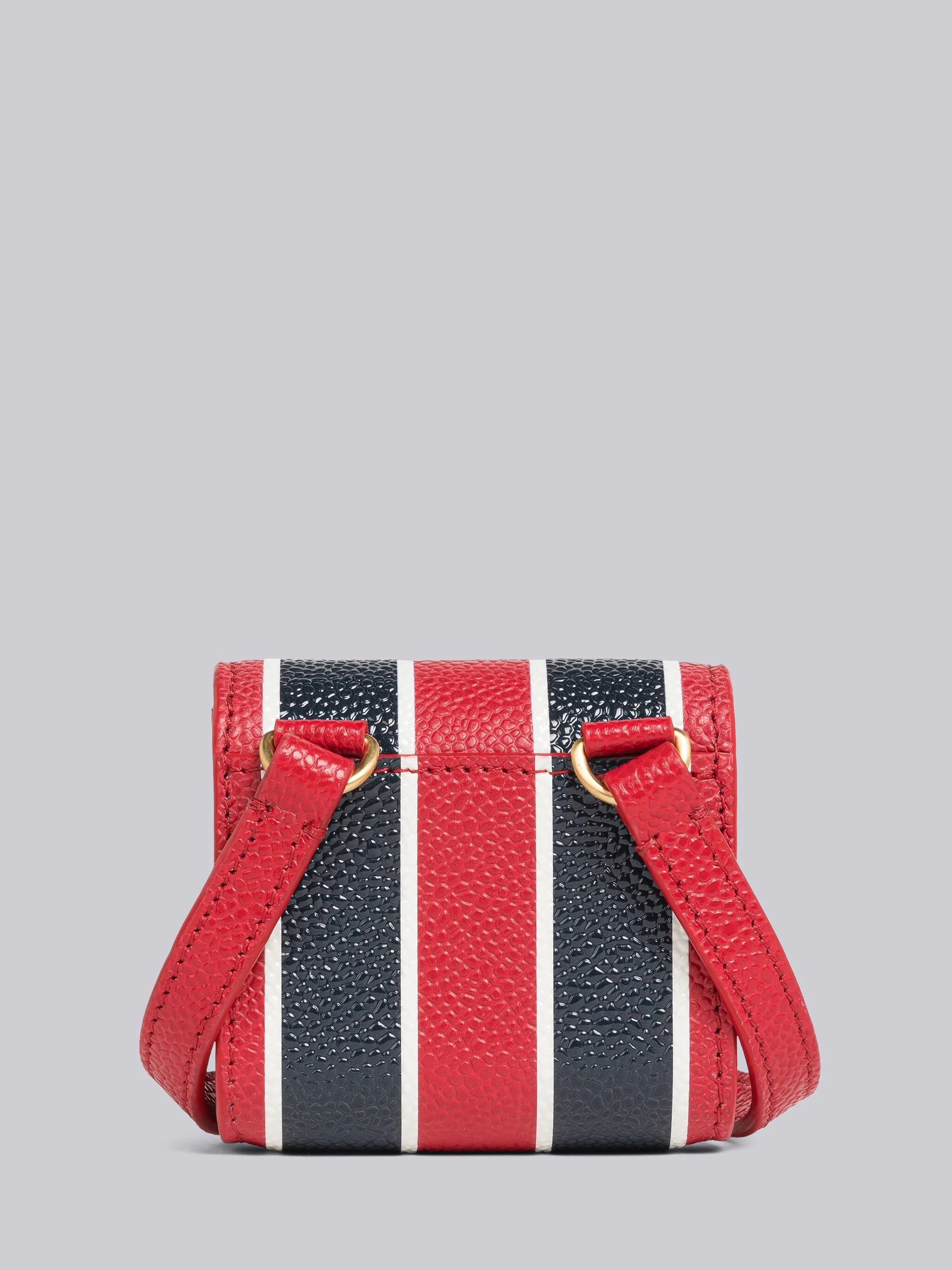 Stripe Pebble Grain Leather Mini Pouch - 3