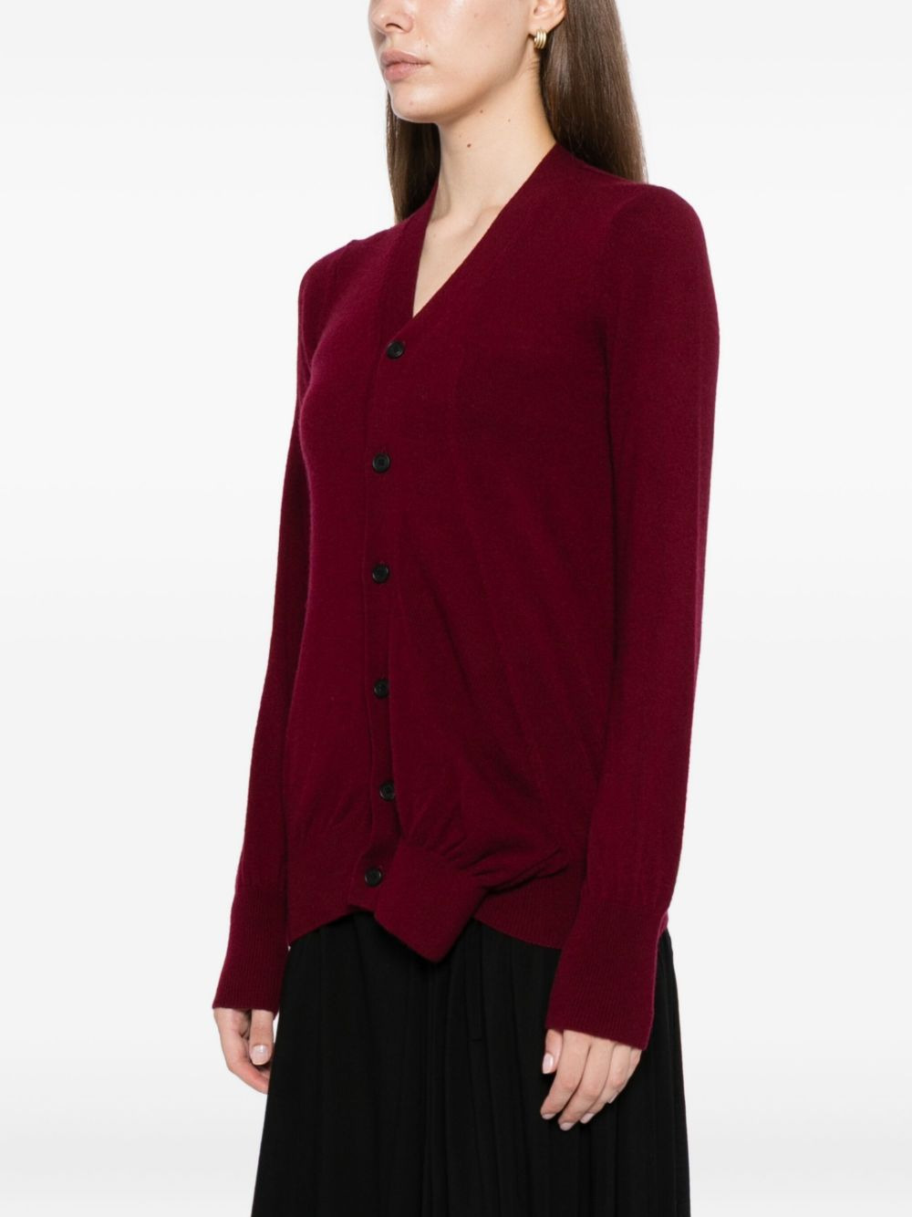 v-neck long-sleeved cardigan - 3
