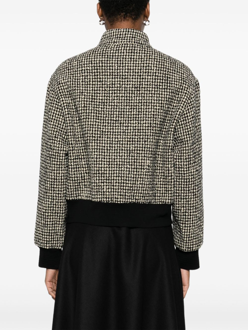 houndstooth zip-front jacket - 4
