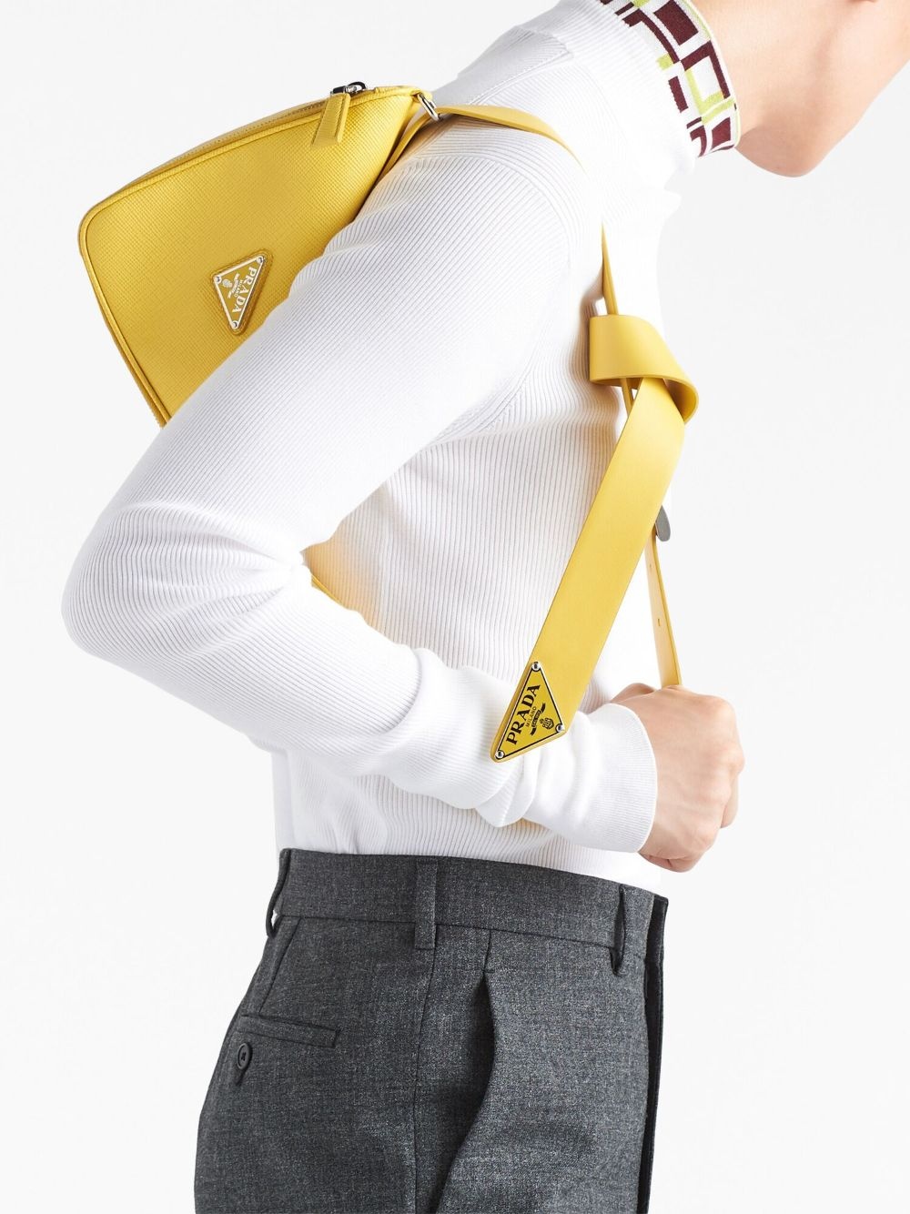 Triangle logo-plaque shoulder bag - 3