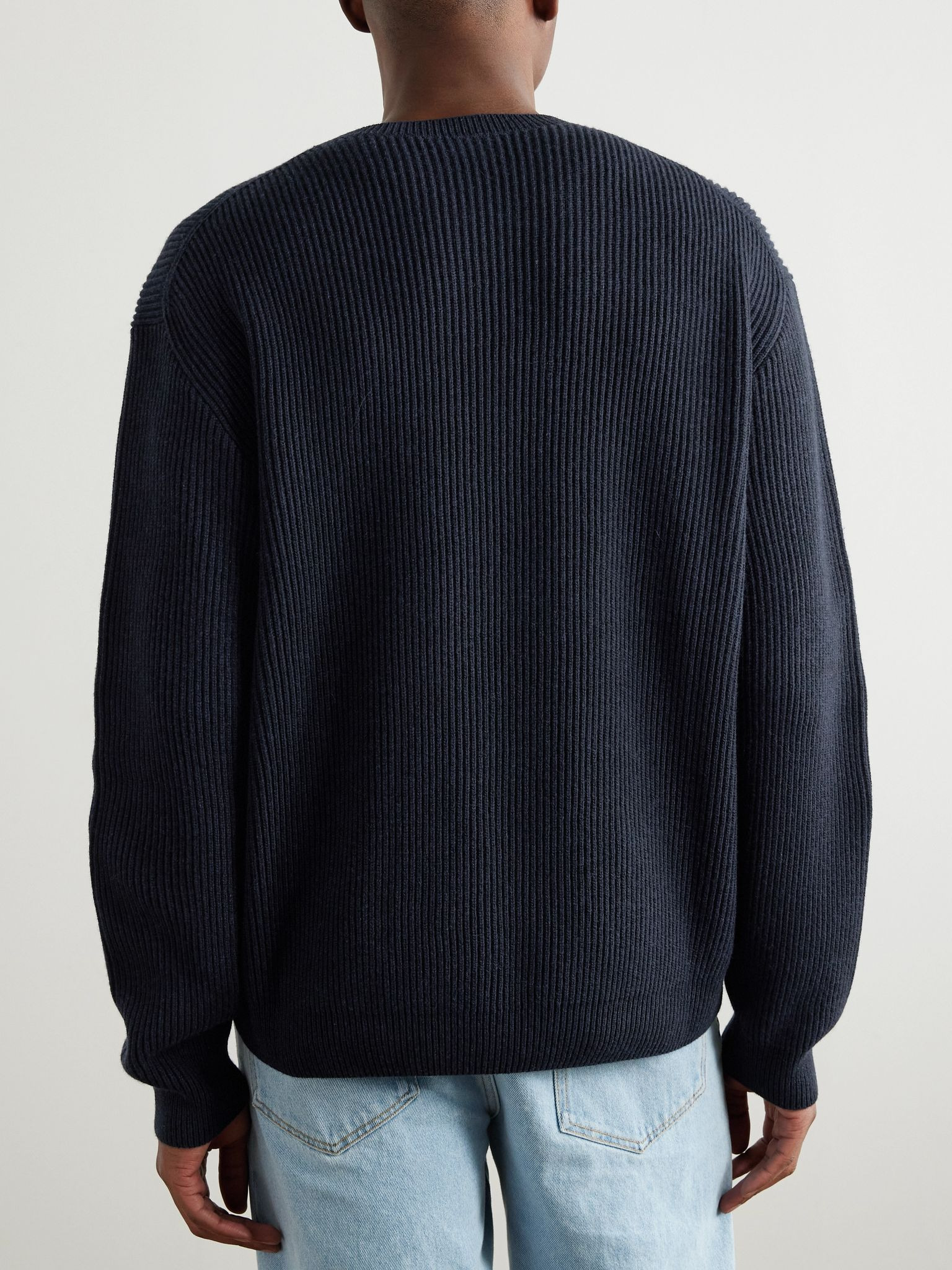 Fobello Ribbed Cashmere Sweater Blue - 4
