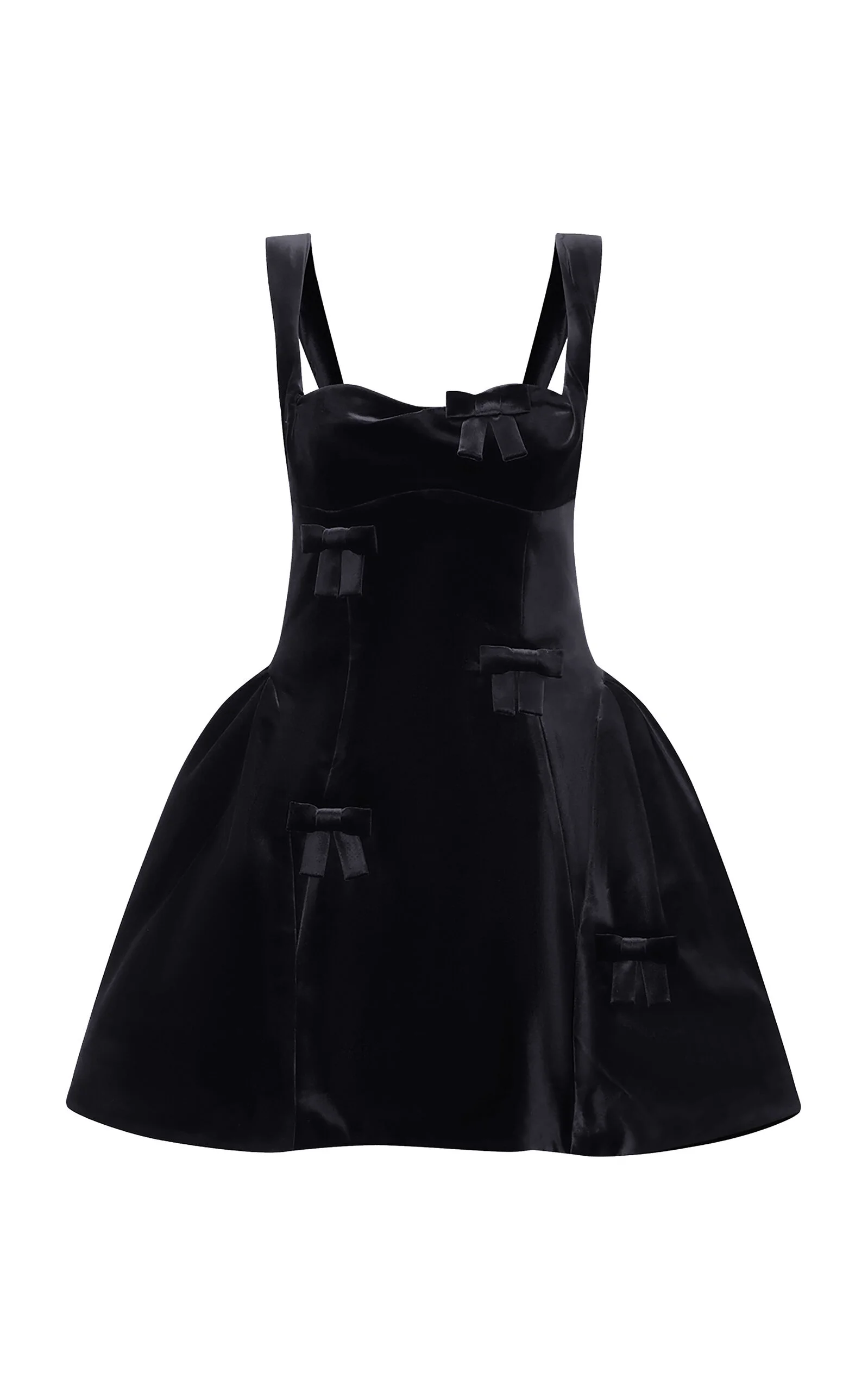 Ariel Bow Velvet Mini Dress black - 1