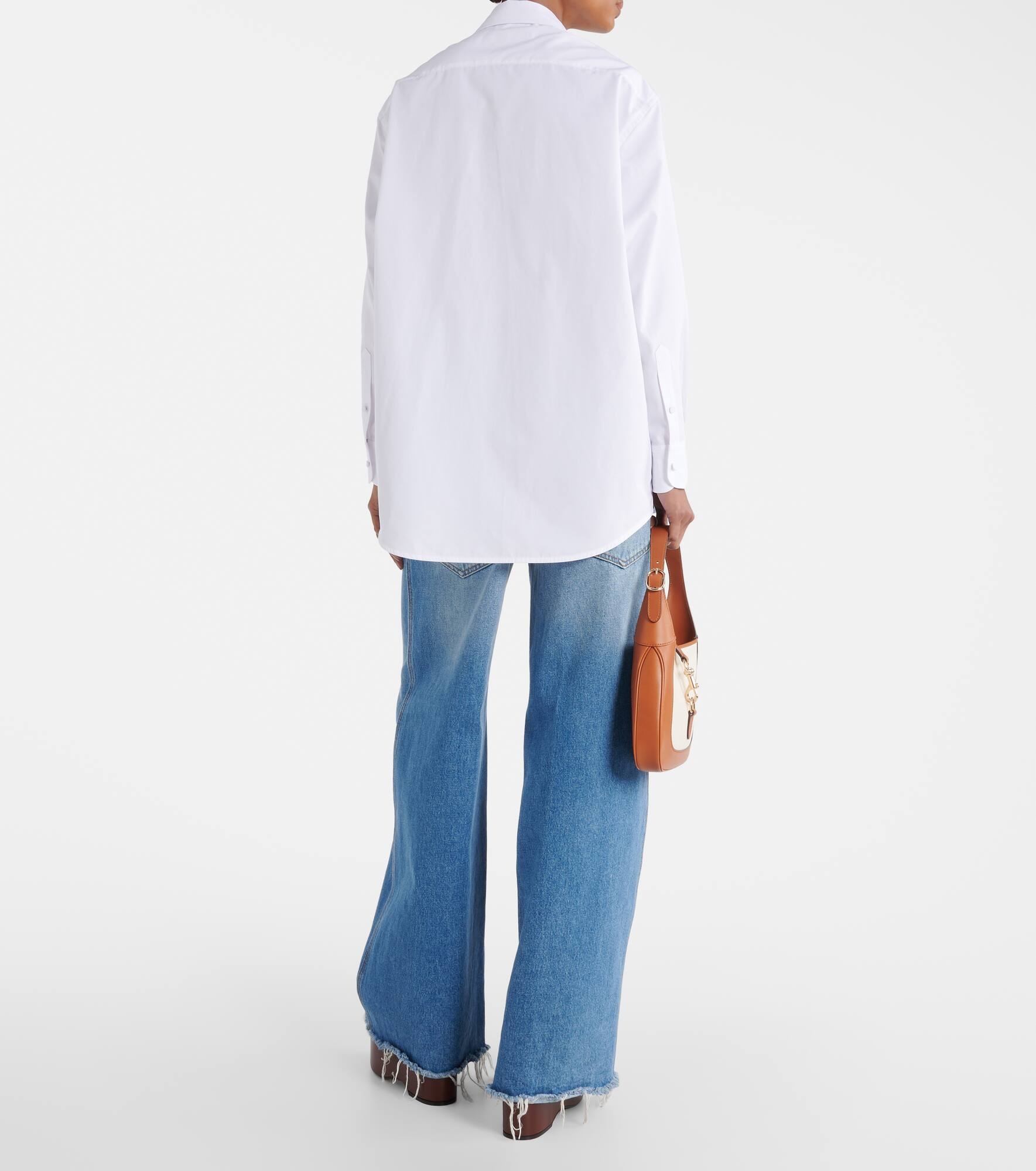 Bow-detail cotton poplin shirt - 3