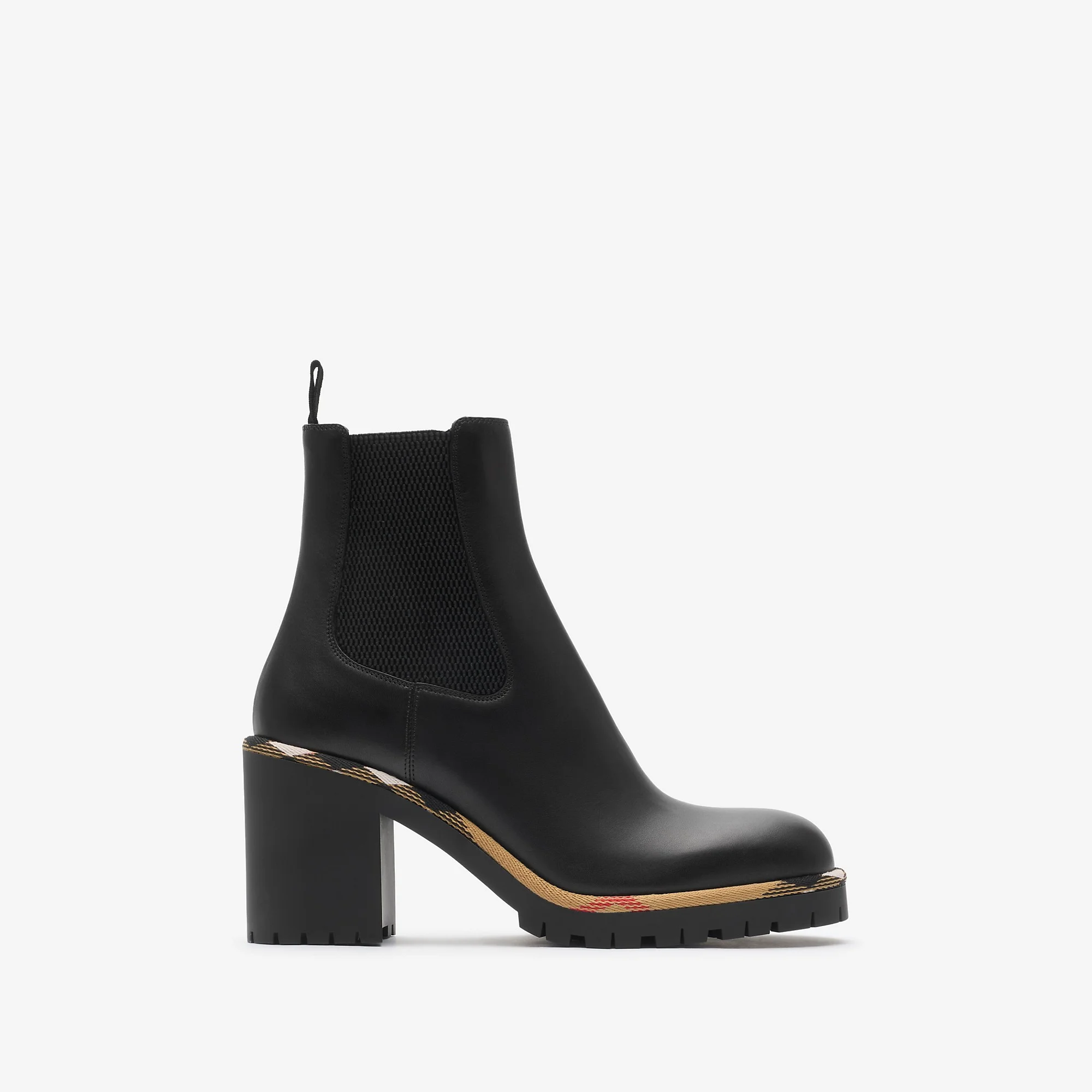 Leather Gravel Heel Chelsea Boots - 1