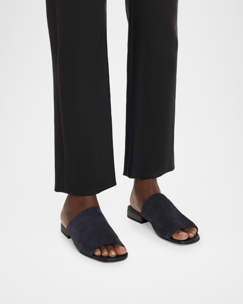 Brunello Cucinelli Suede Slide Sandals with Monili Heel outlook