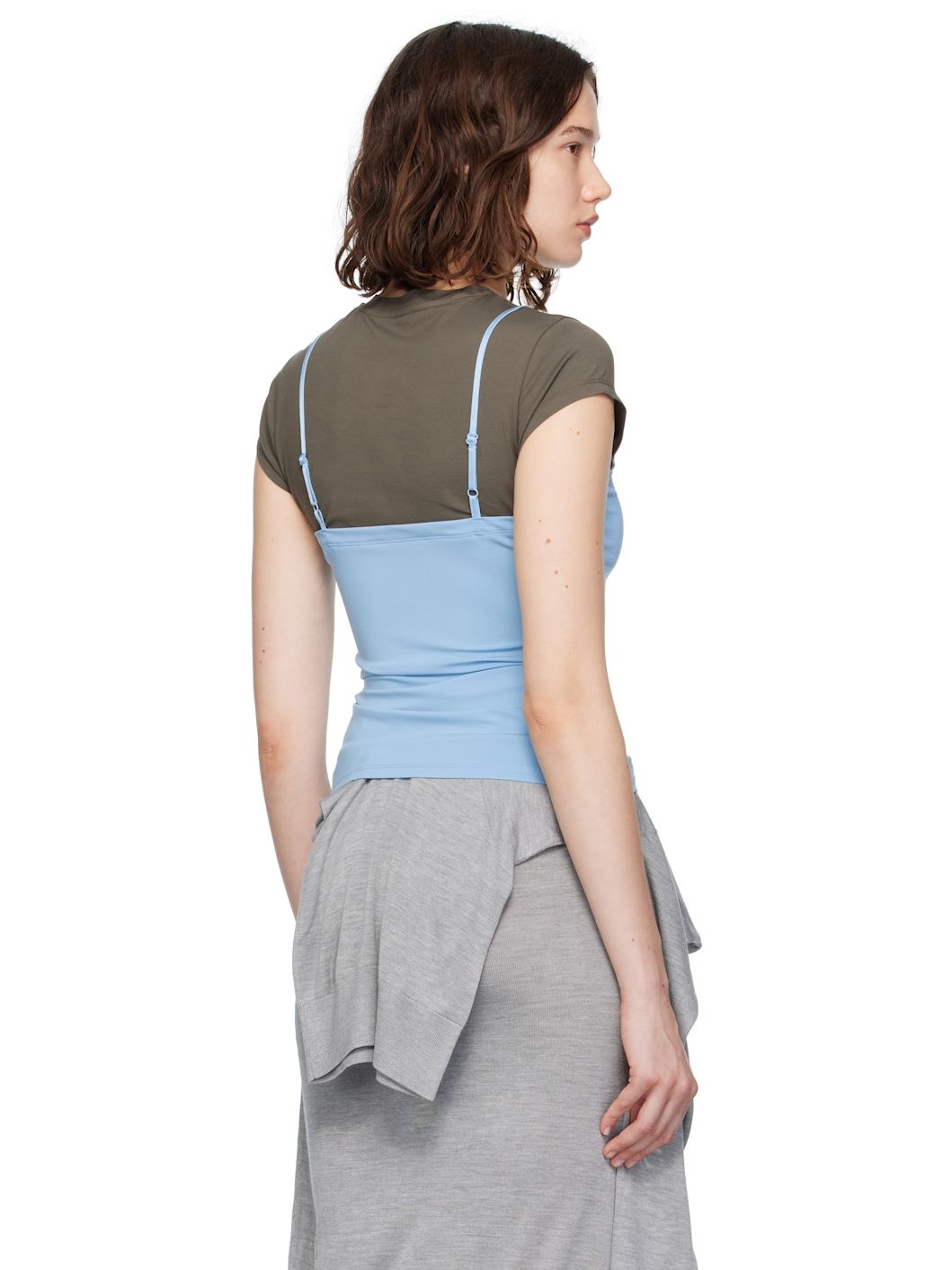 Gray & Blue Layered Strap T-shirt - 3
