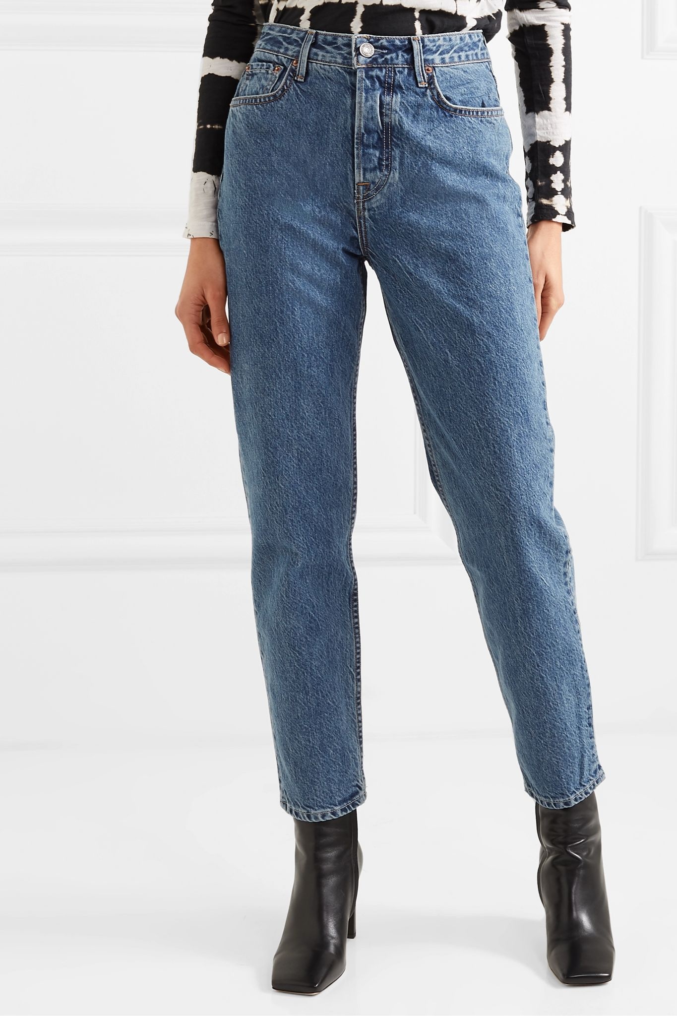 Devon organic high-rise straight-leg jeans - 3