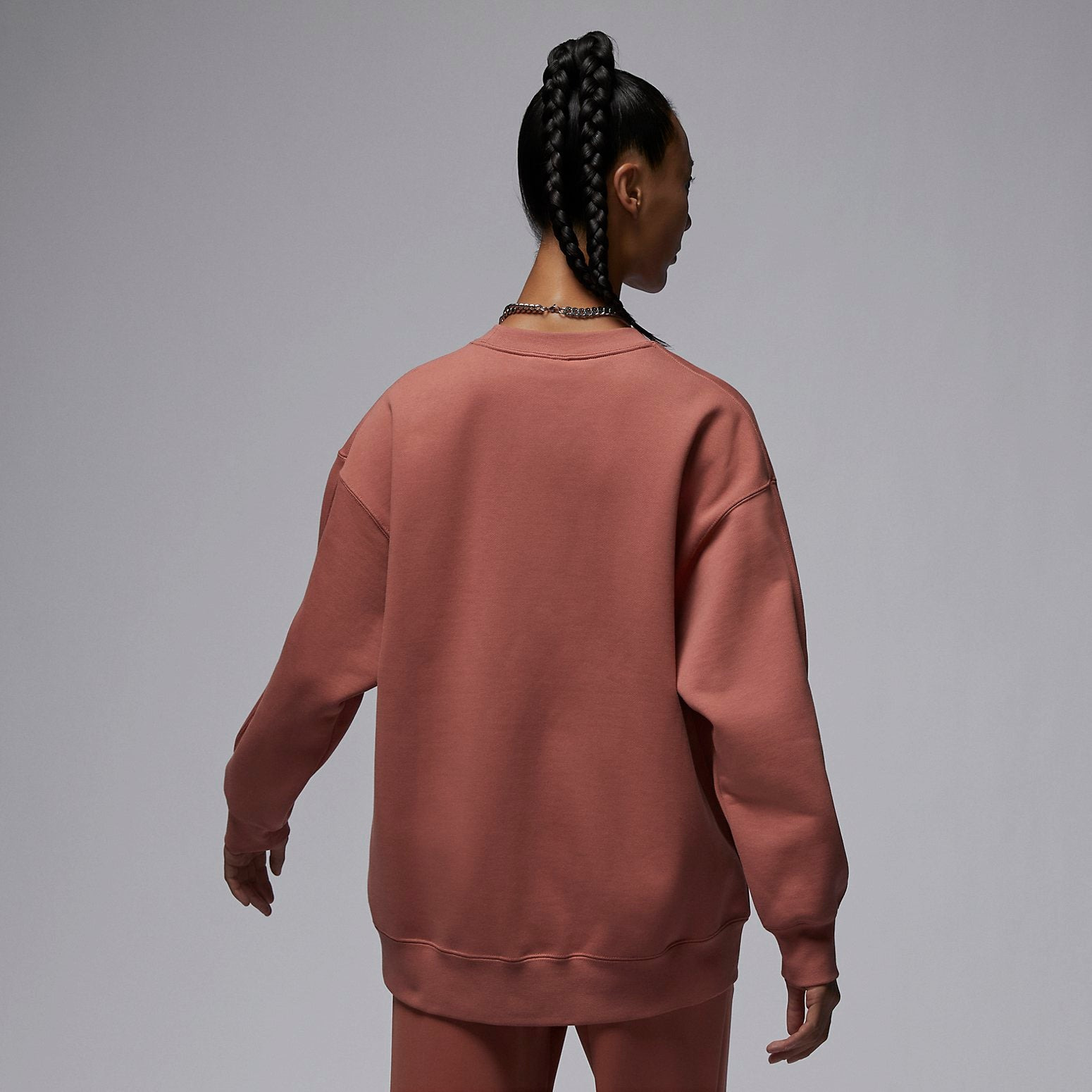 (WMNS) Air Jordan Flight Fleece Crew-neck Sweatshirt 'Sky J Orange' FB5117-810 - 3