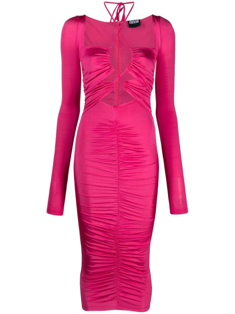 cut-out lace-up midi dress 1