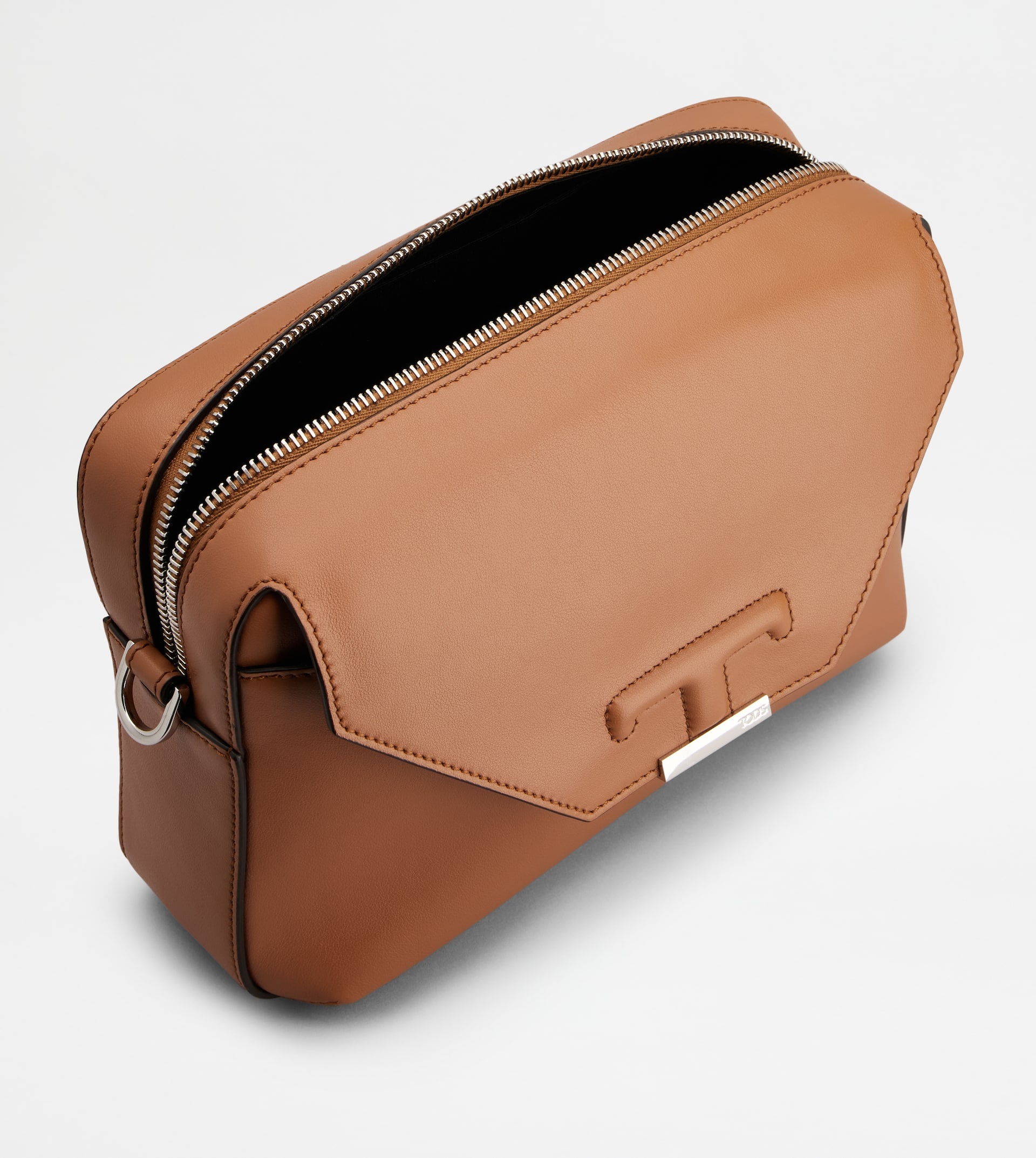 T TIMELESS CROSSBODY BAG IN LEATHER MINI - BROWN - 3