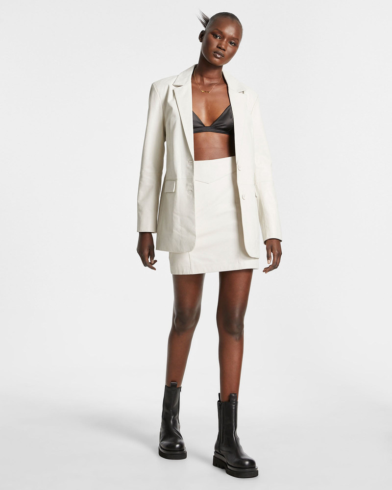 Ksubi VIVIAN LEATHER BLAZER OFF WHITE outlook