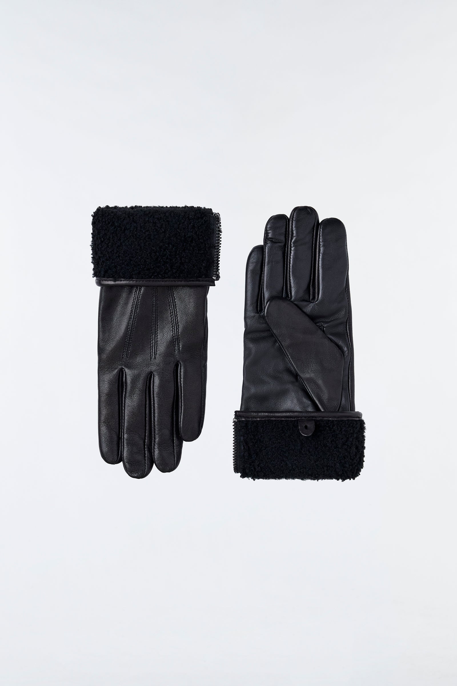 WILLIS (R)Leather glove with shearling cuff - 2