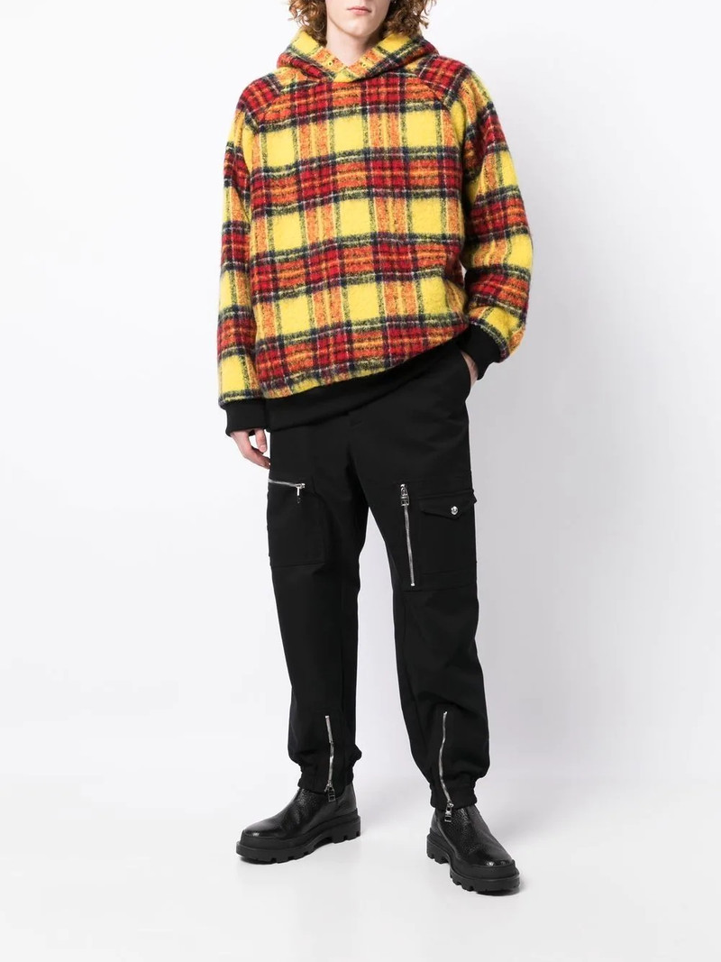 UNDERCOVER plaid-check print hoodie outlook