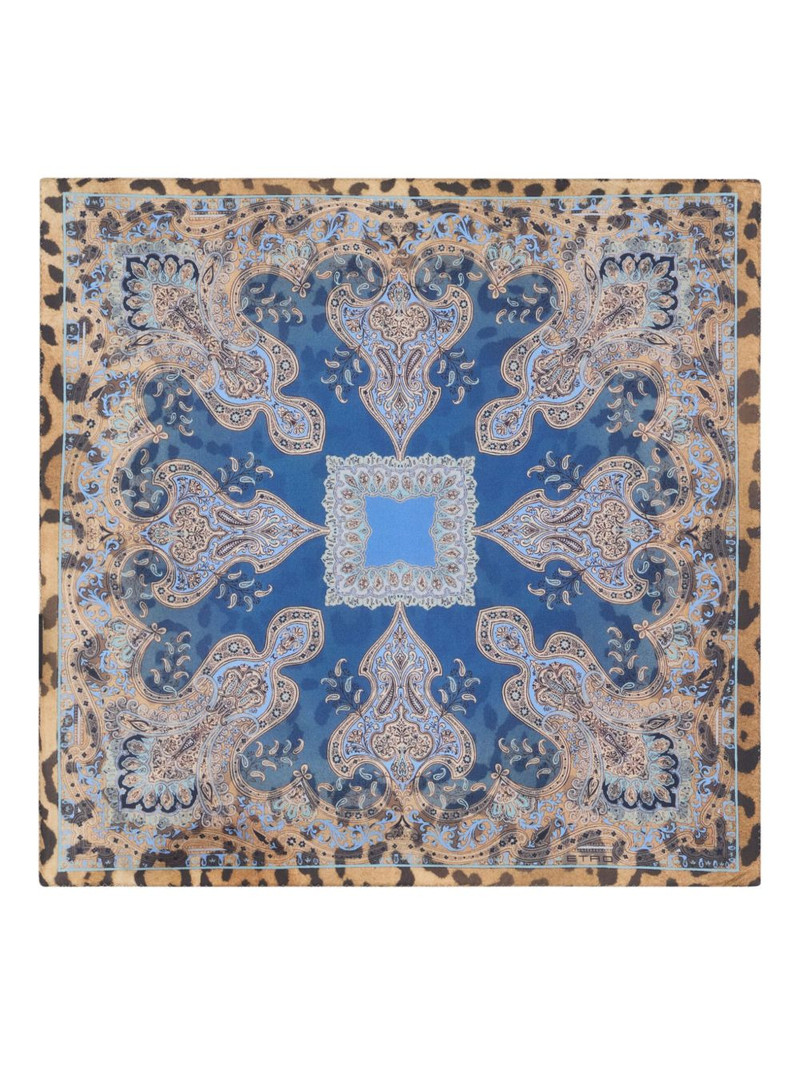 animal-print paisley silk pocket square 1