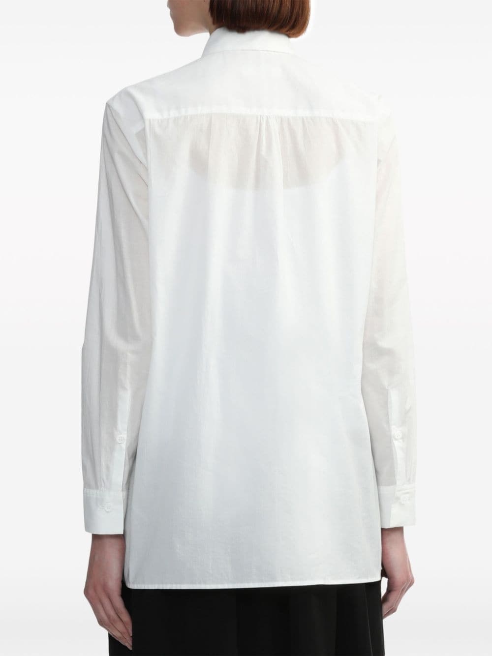ruffle-detailing cotton shirt - 4